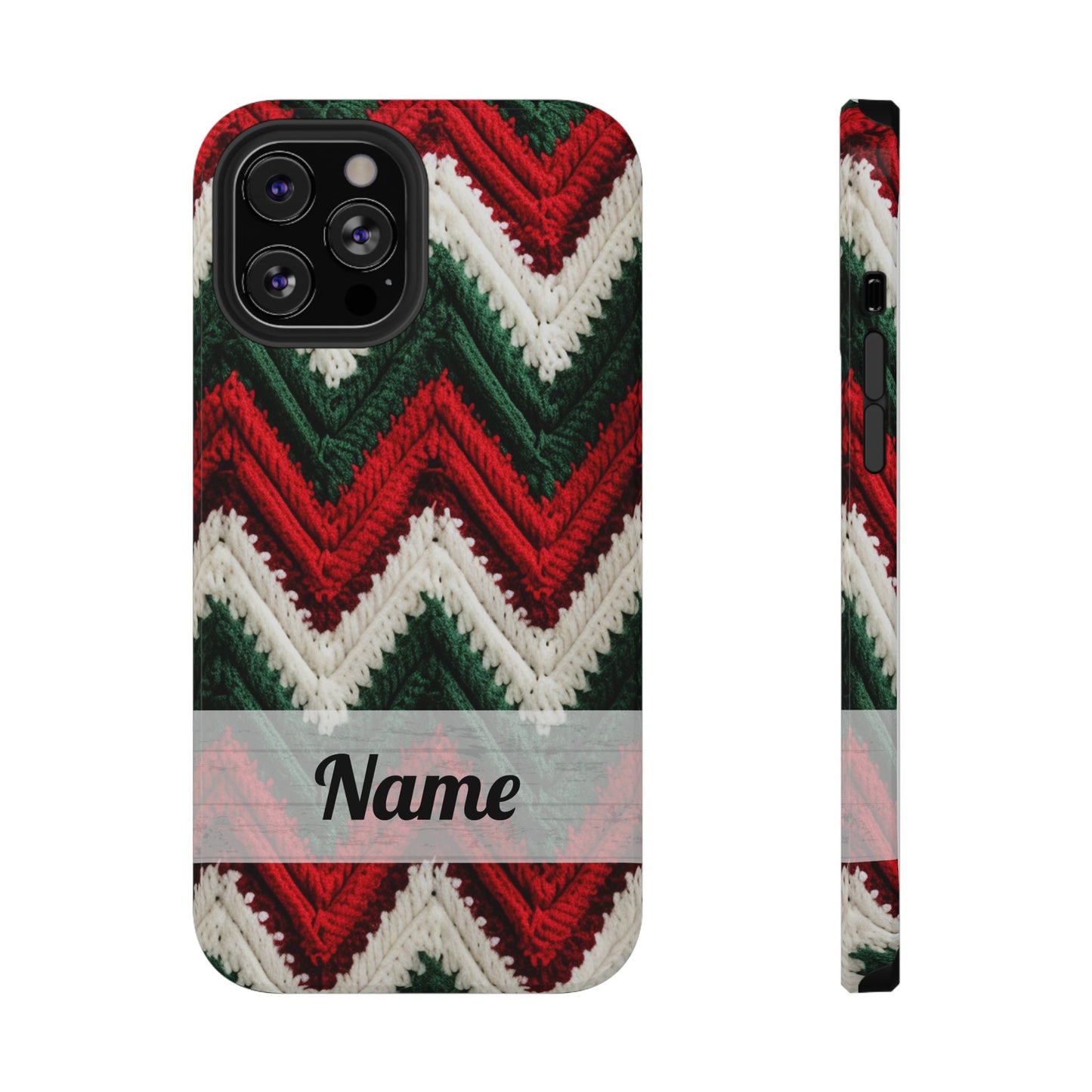 Vintage Christmas Crocheted Afghan Phone Case - Personalized Christmas Phone Case Impact-Resistant Case