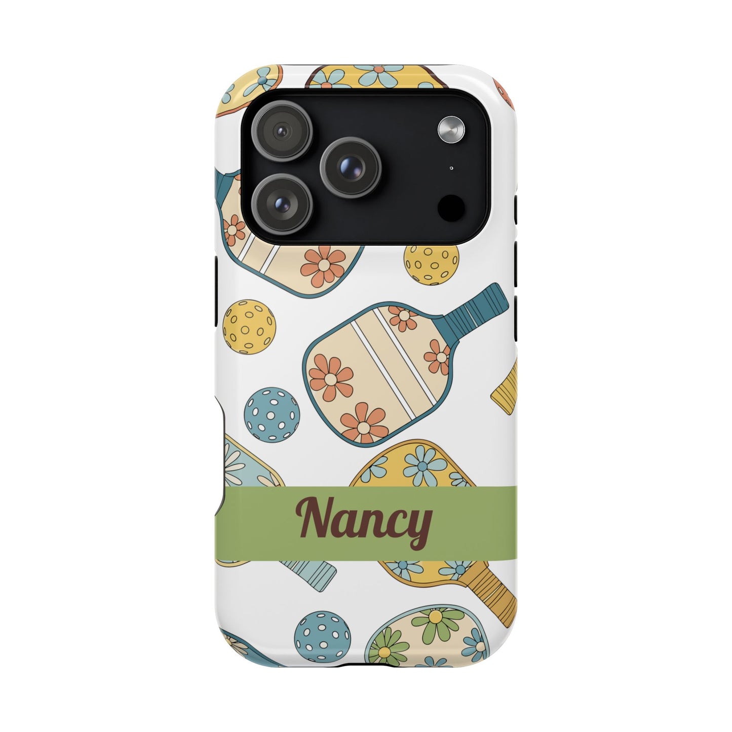 SAMPLE Custom, Personalized Retro Pickleball iPhone Case Custom Magnetic Tough Case Personalized