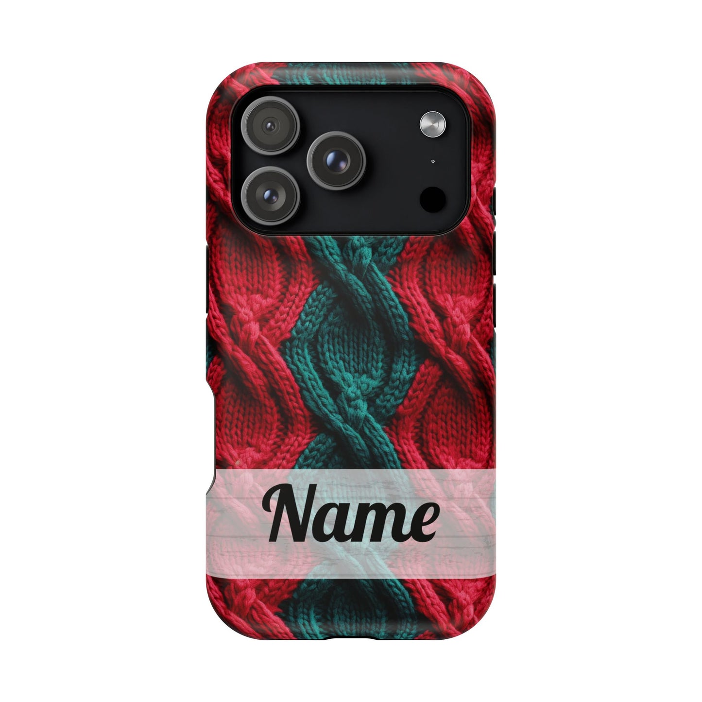 Vintage Christmas Crocheted Afghan Phone Case - Personalized Christmas Phone Case Impact-Resistant Case