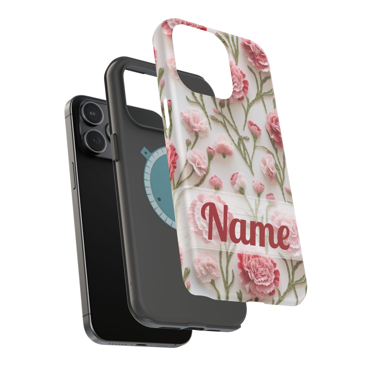 January Birth Flower Phone Case • Pink Carnation iPhone Cover • MagSafe Gift for Her