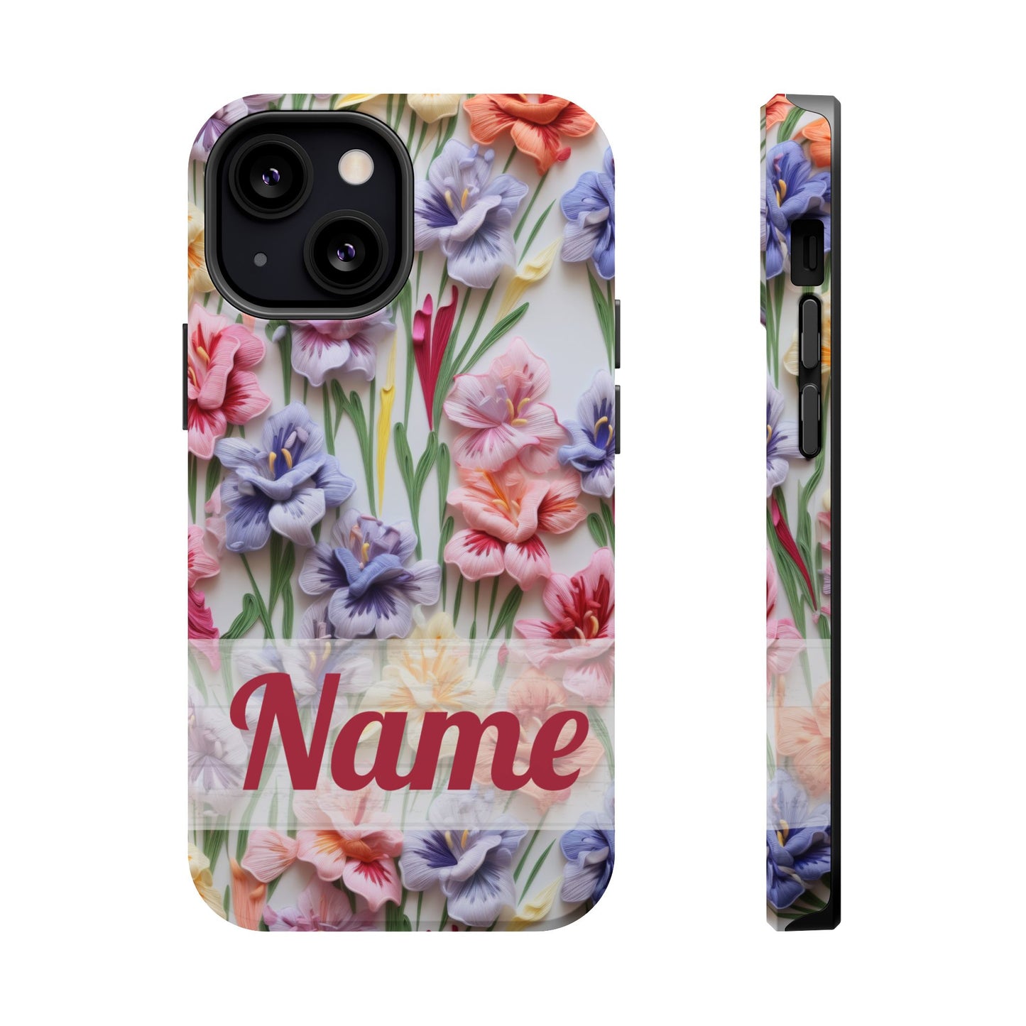 August Birth Flower Phone Case • 3D Gladiolus iPhone Cover • Pastel Floral MagSafe Gift