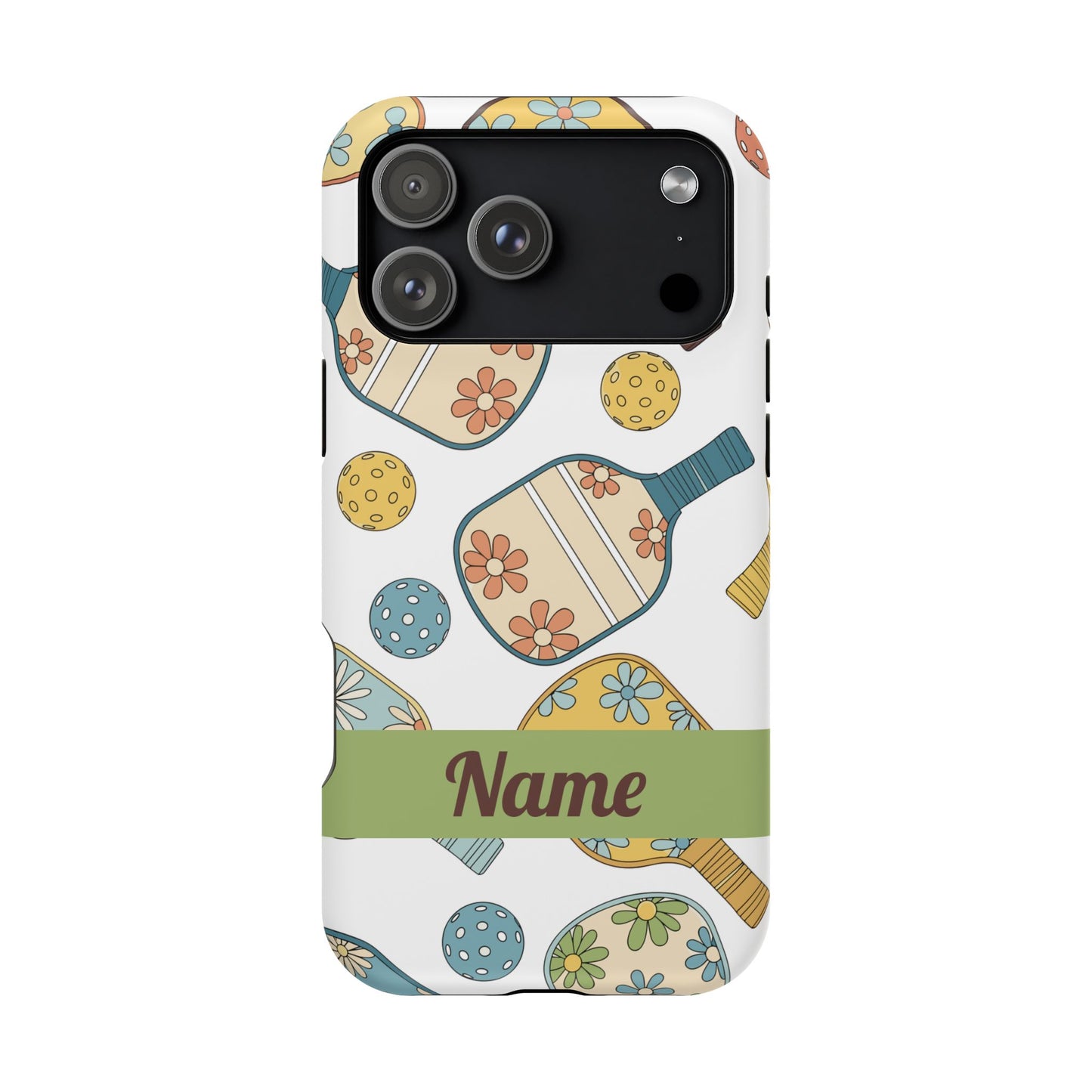 Custom, Personalized Retro Pickleball iPhone Case Custom Magnetic Tough Case Personalized