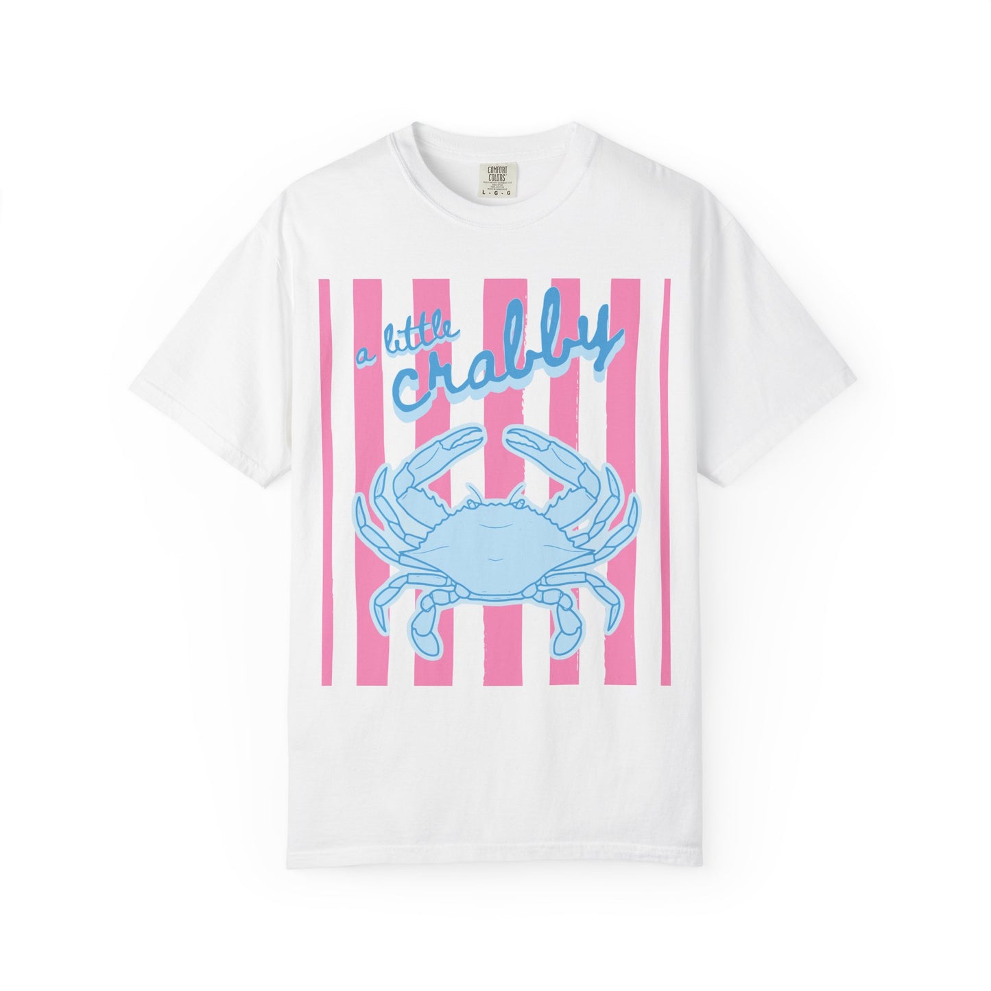 CAJUN DEB Crabby T-Shirt — "A Little Crabby" Blue Crab Graphic Comfort Colors Tee