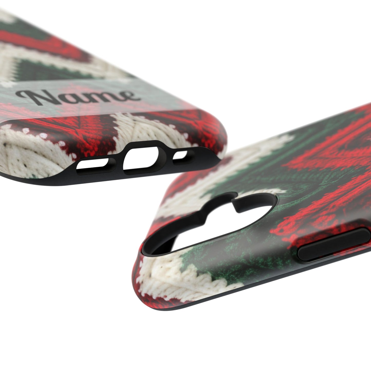 Vintage Christmas Crocheted Afghan Phone Case - Personalized Christmas Phone Case Impact-Resistant Case