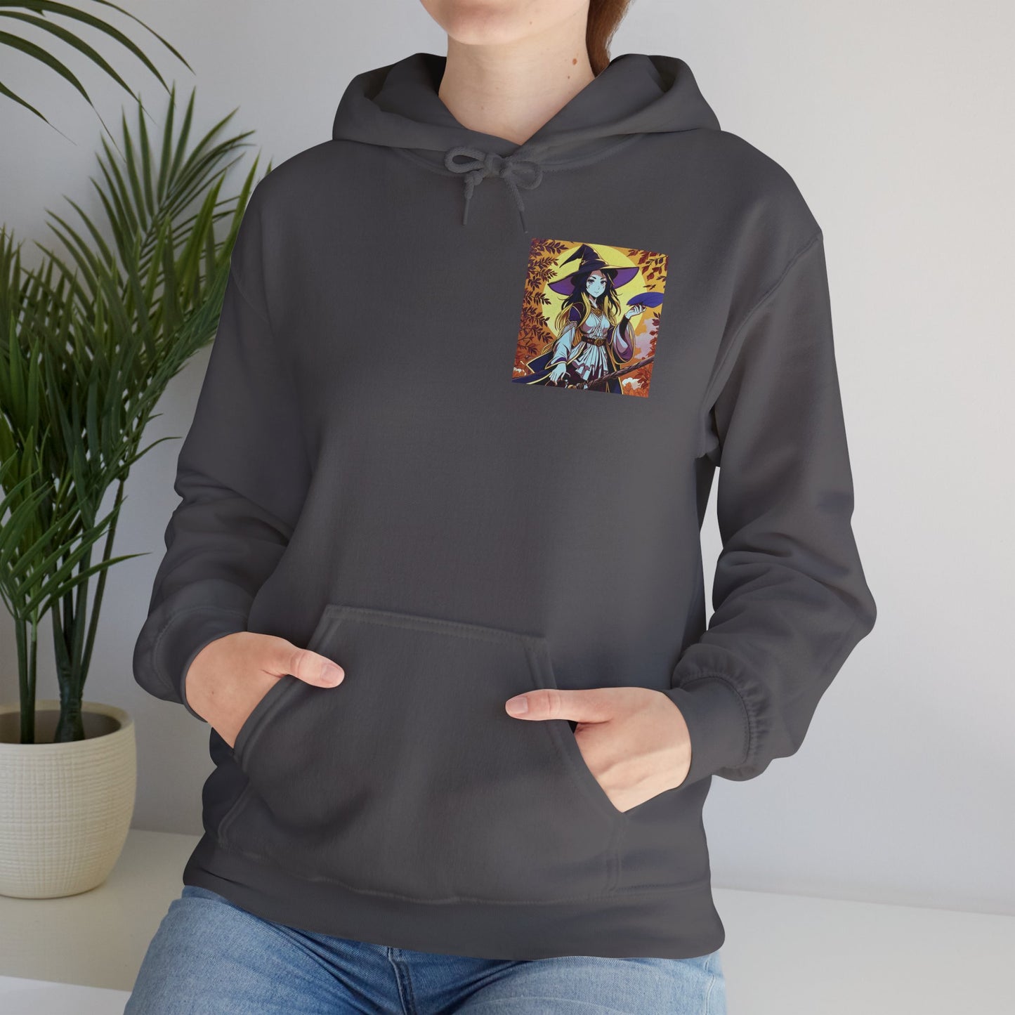 Anime Hoodie Witch Halloween Unisex Heavy Blend™ Hooded Sweatshirt Gildan 18500
