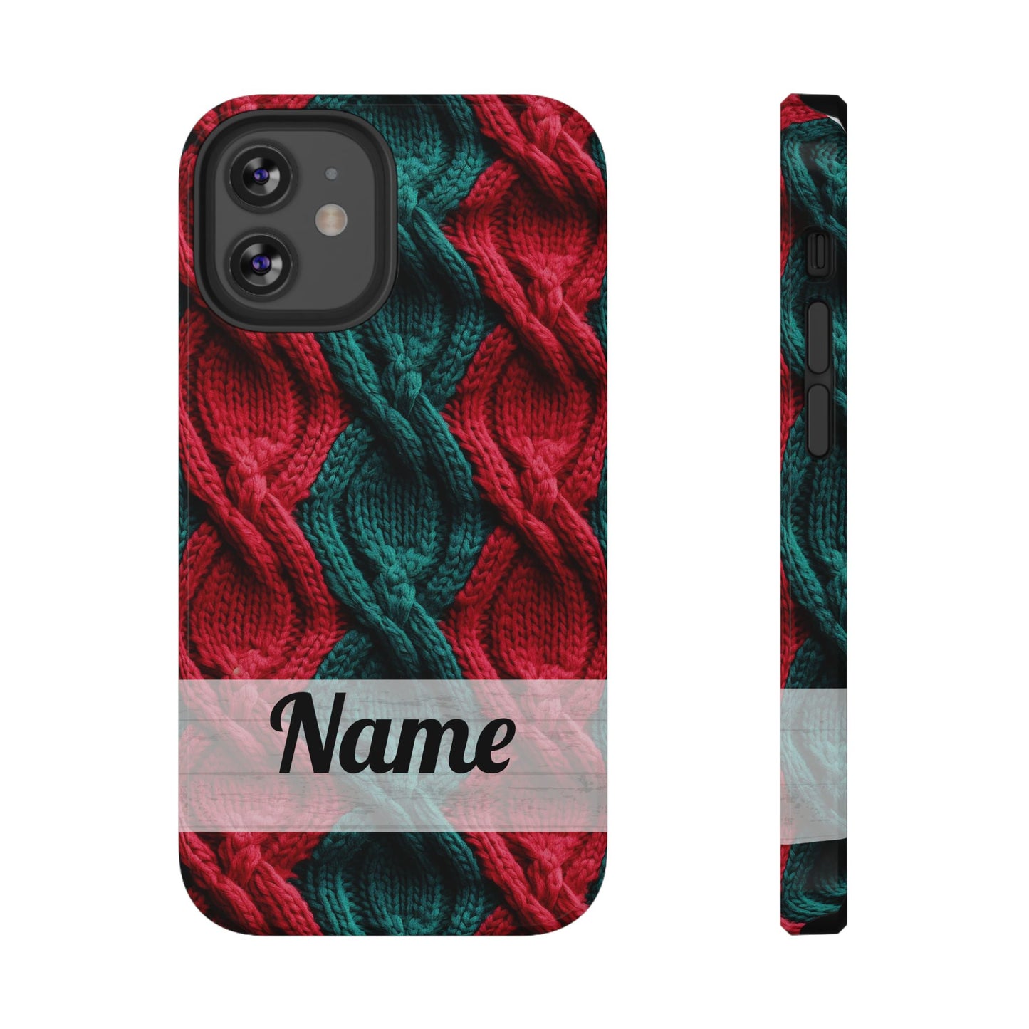Vintage Christmas Crocheted Afghan Phone Case - Personalized Christmas Phone Case Impact-Resistant Case