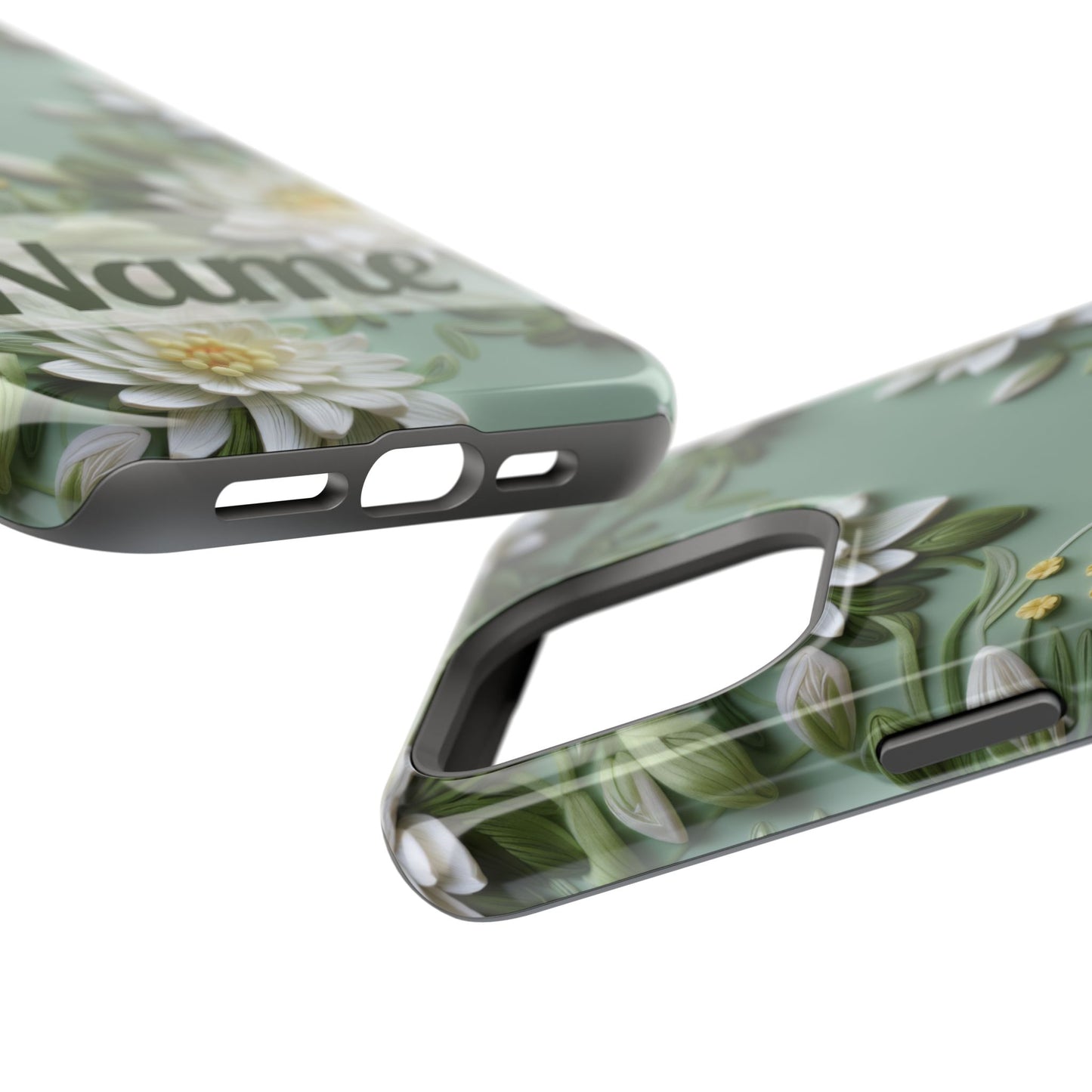 July Birth Flower Phone Case • Embroidered Water Lily iPhone Cover • Pastel MagSafe Gift