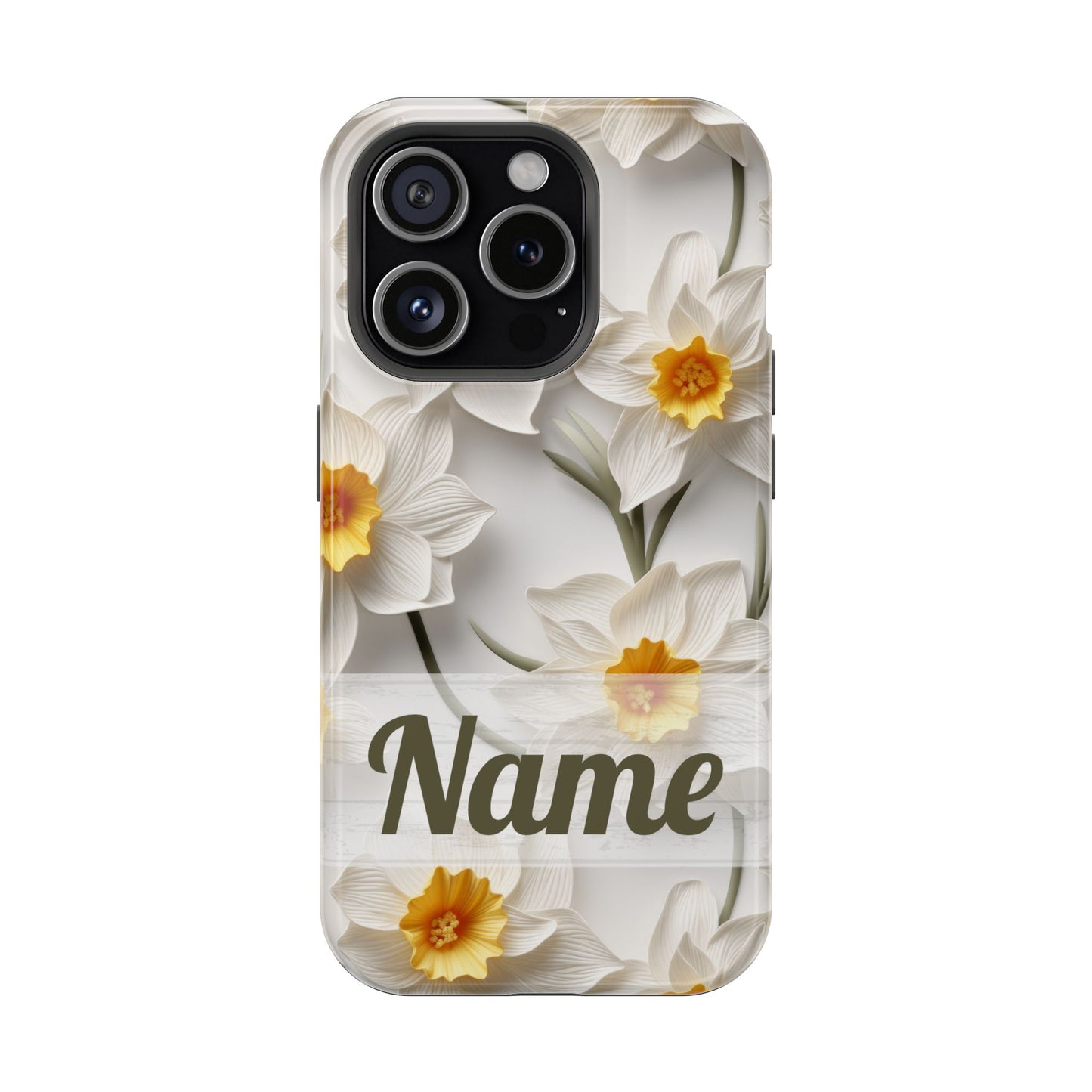 March Birth Flower Phone Case • 3D Daffodil iPhone Cover • Spring Floral MagSafe Gift