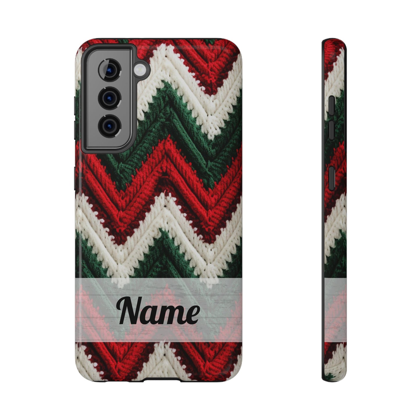 Vintage Christmas Crocheted Afghan Phone Case - Personalized Christmas Phone Case Impact-Resistant Case