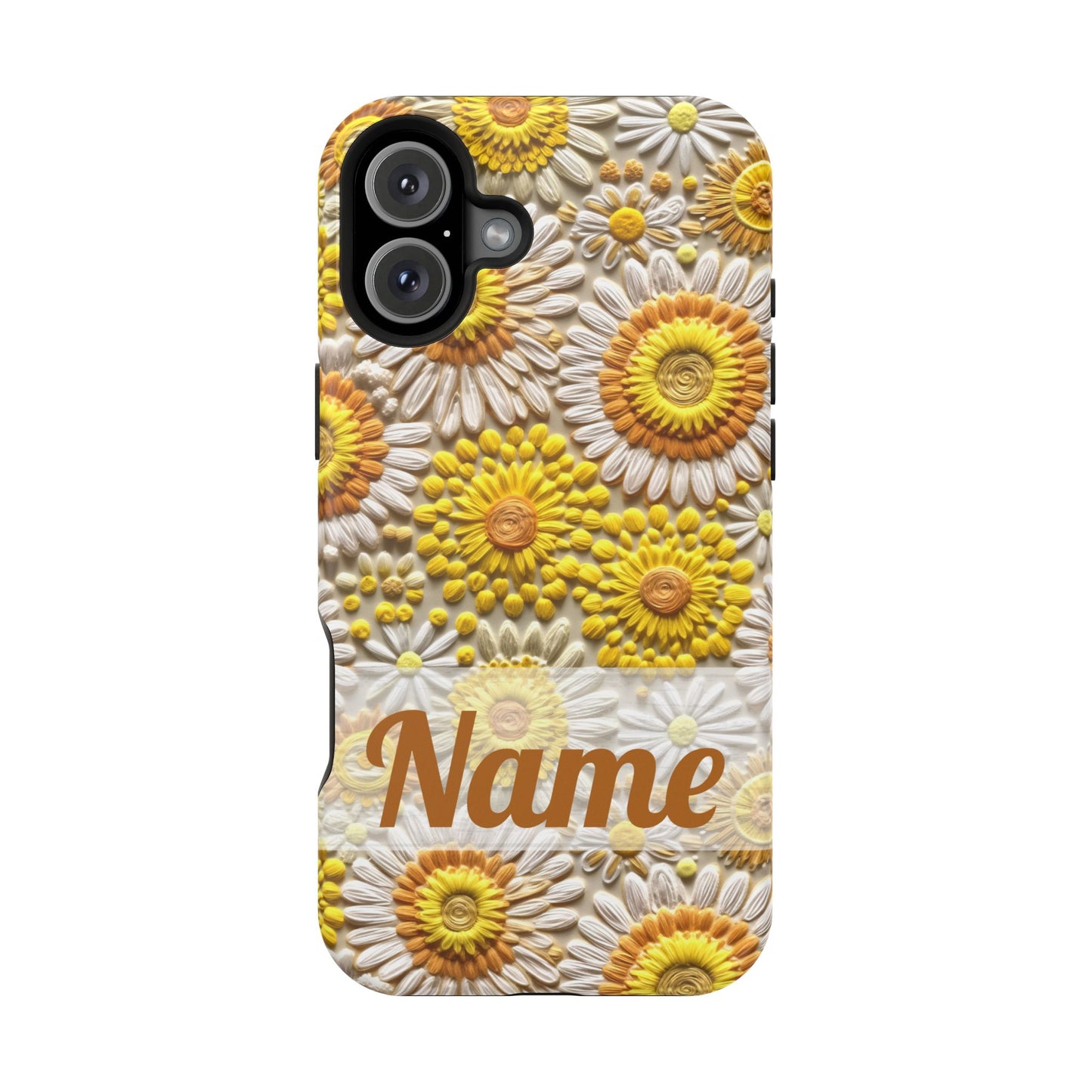 April Birth Flower Phone Case • Embroidered Daisy iPhone Cover • Colorful MagSafe Gift Idea