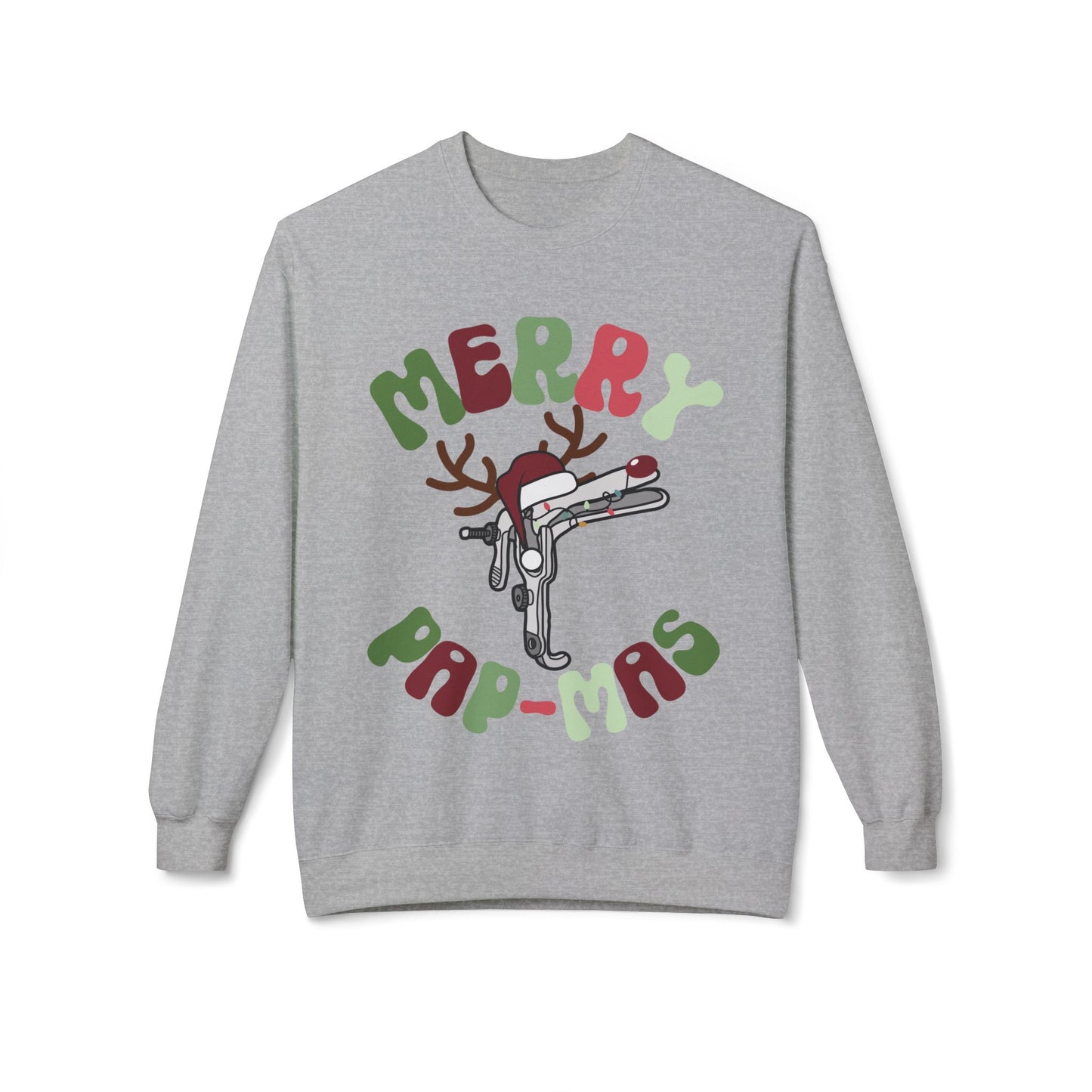 Merry Pap-Mas Funny Gyno Christmas Sweatshirt gynecology office - Unisex Midweight Softstyle Fleece Crewneck Gildan SF000 Sweatshirt pullover