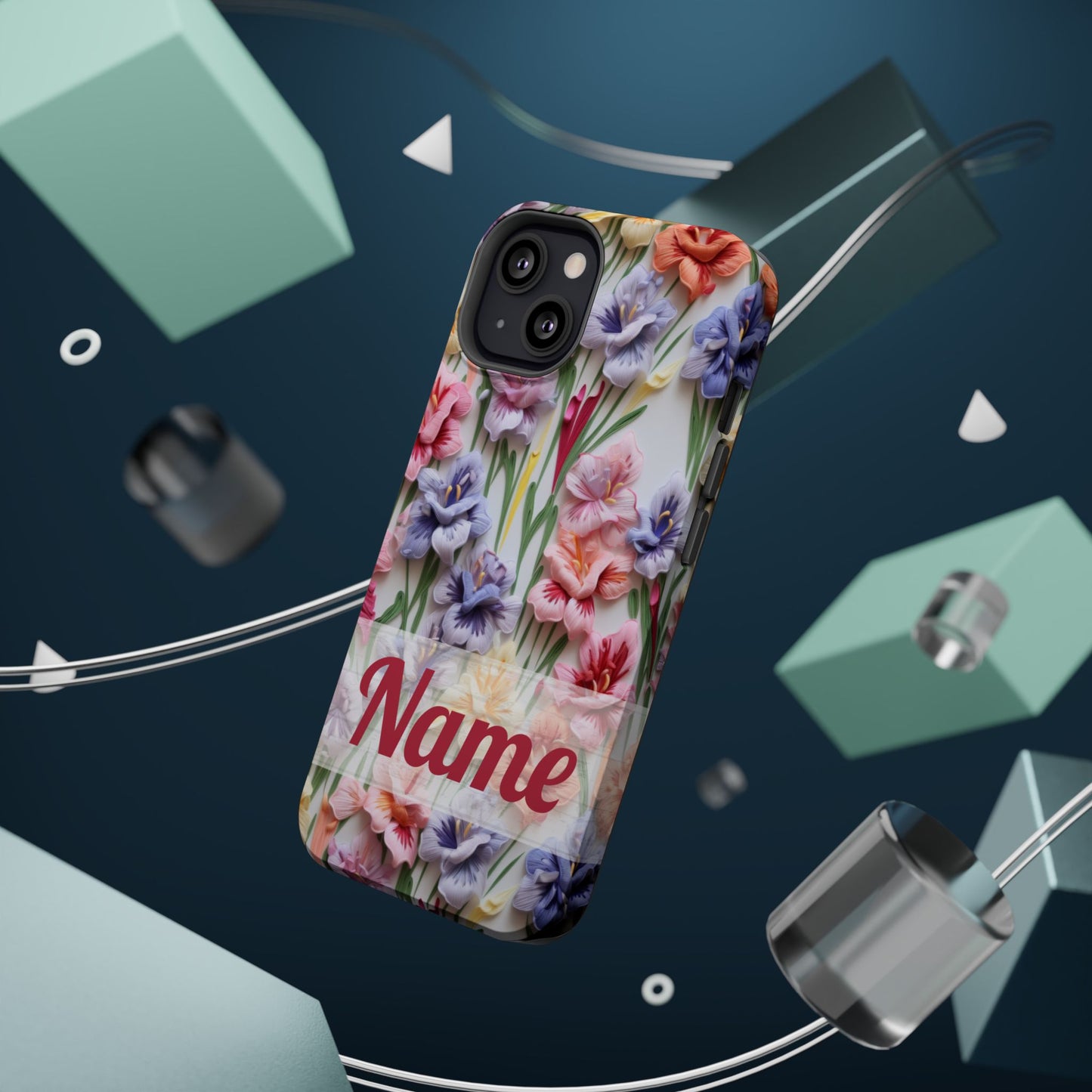 August Birth Flower Phone Case • 3D Gladiolus iPhone Cover • Pastel Floral MagSafe Gift