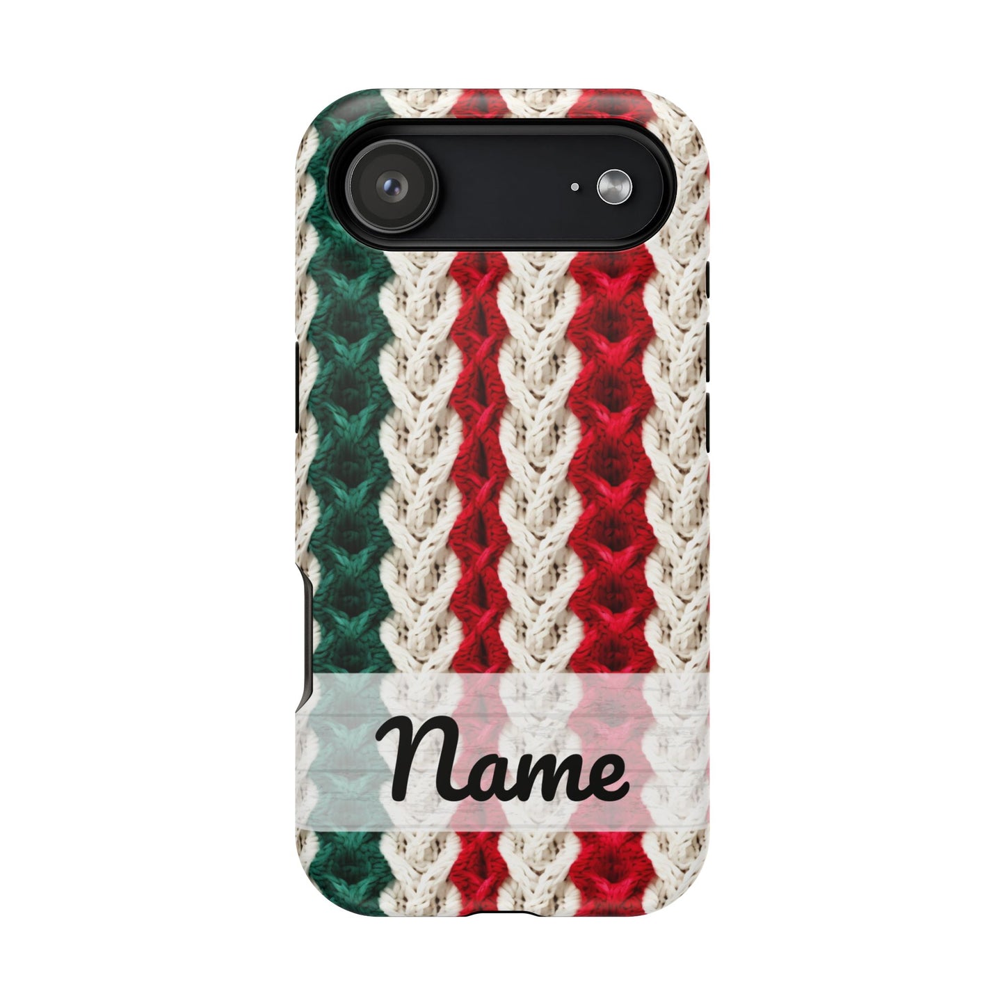 Vintage Christmas Crocheted Afghan Phone Case - Personalized Christmas Phone Case Impact-Resistant Case