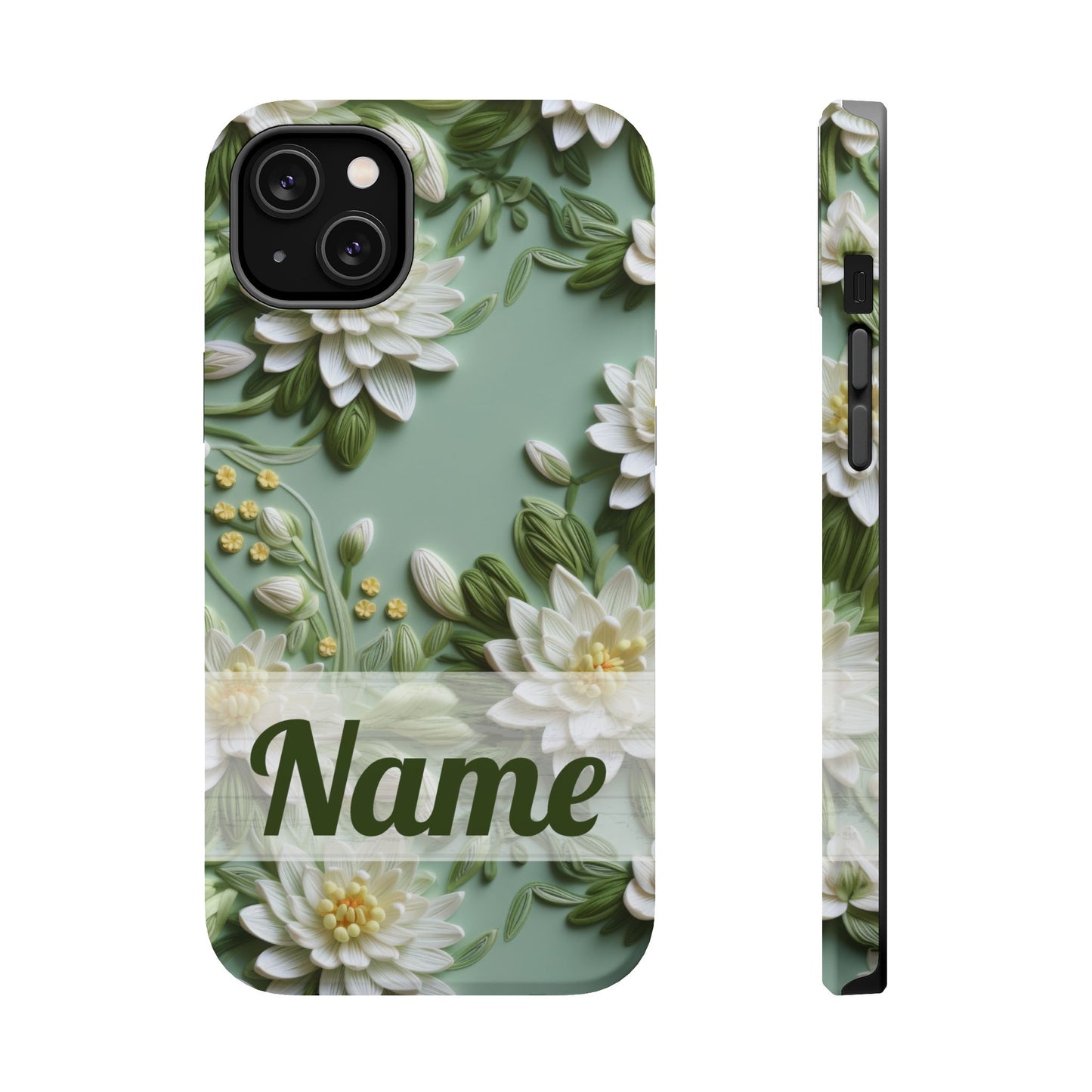July Birth Flower Phone Case • Embroidered Water Lily iPhone Cover • Pastel MagSafe Gift
