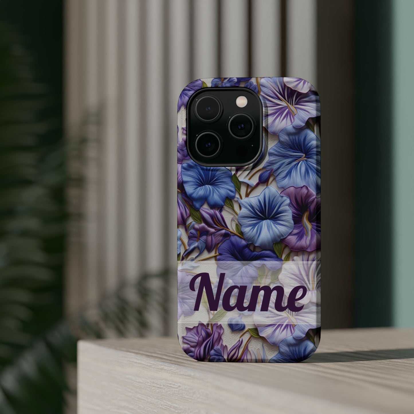 September Birth Flower Phone Case • Morning Glory iPhone Cover • Purple MagSafe Gift