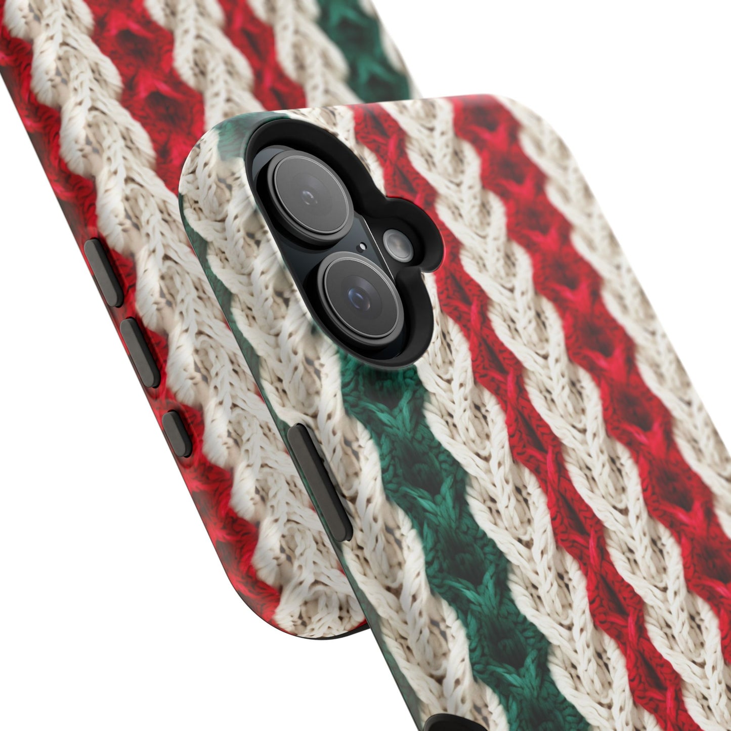 Vintage Christmas Crocheted Afghan Phone Case - Personalized Christmas Phone Case Impact-Resistant Case