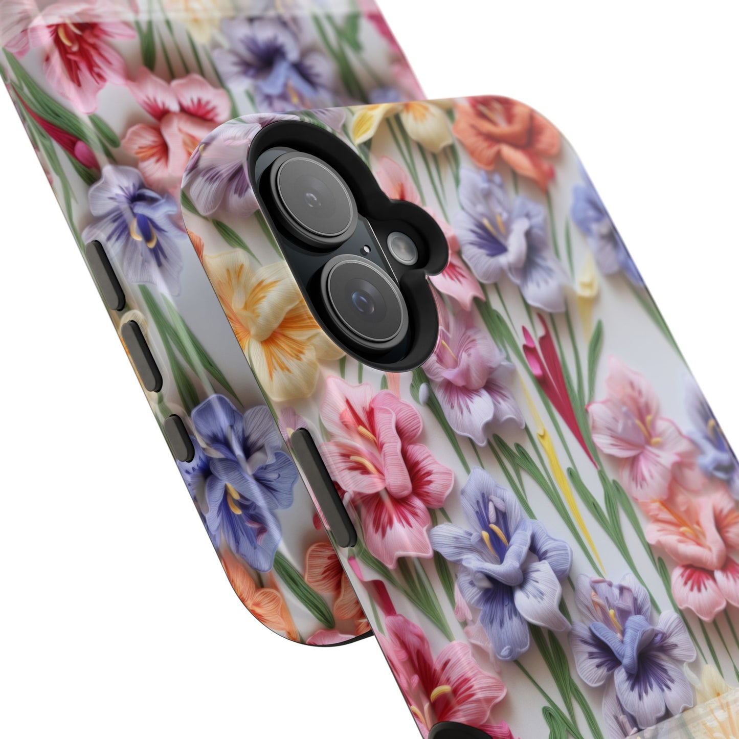 August Birth Flower Phone Case • 3D Gladiolus iPhone Cover • Pastel Floral MagSafe Gift
