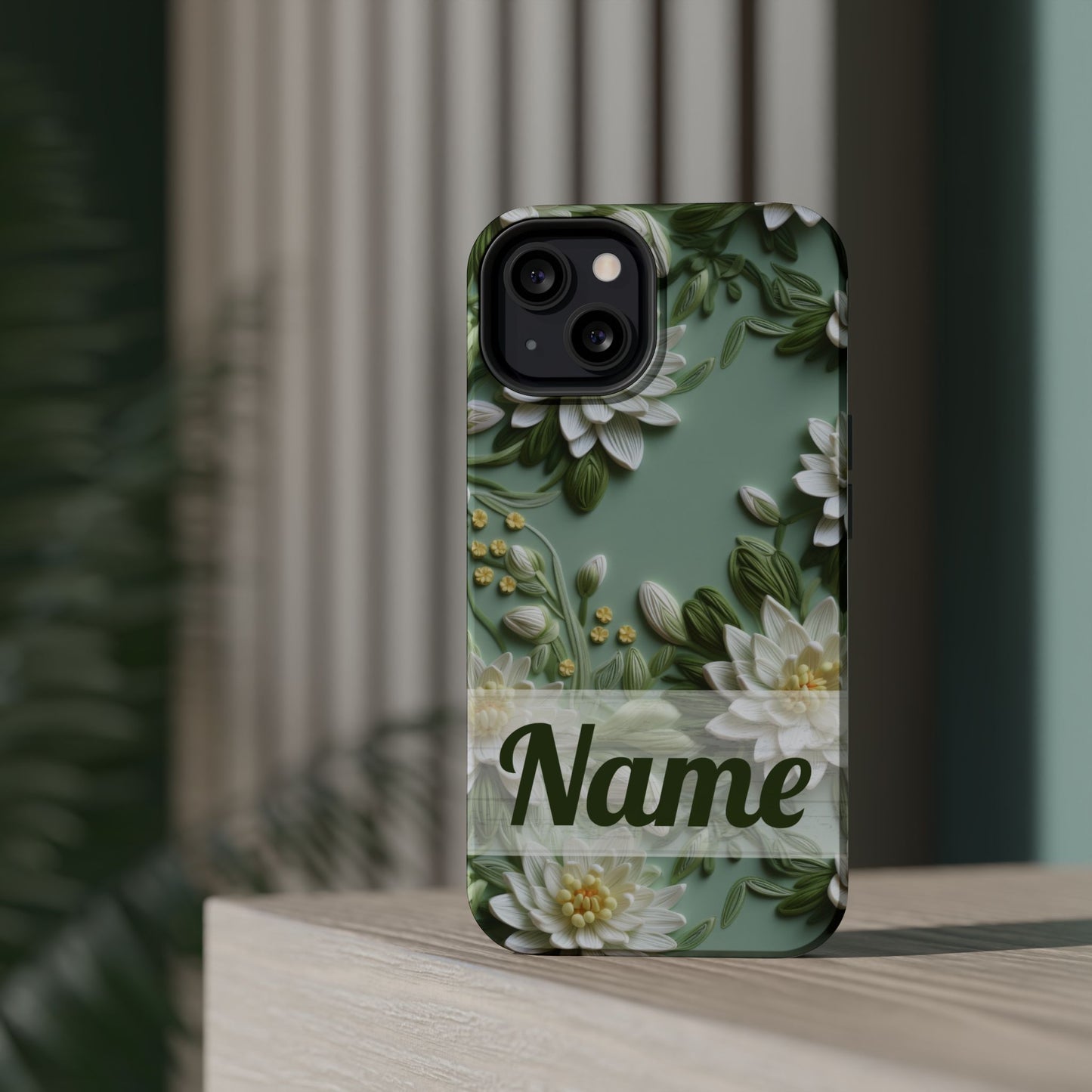 July Birth Flower Phone Case • Embroidered Water Lily iPhone Cover • Pastel MagSafe Gift