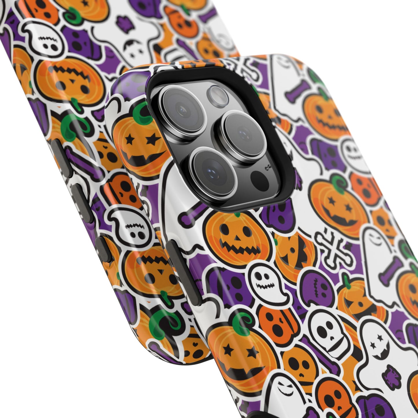 Custom, Personalized Halloween Magnetic Tough Cases for iPhone - purple pumpkin ghost skull phone case