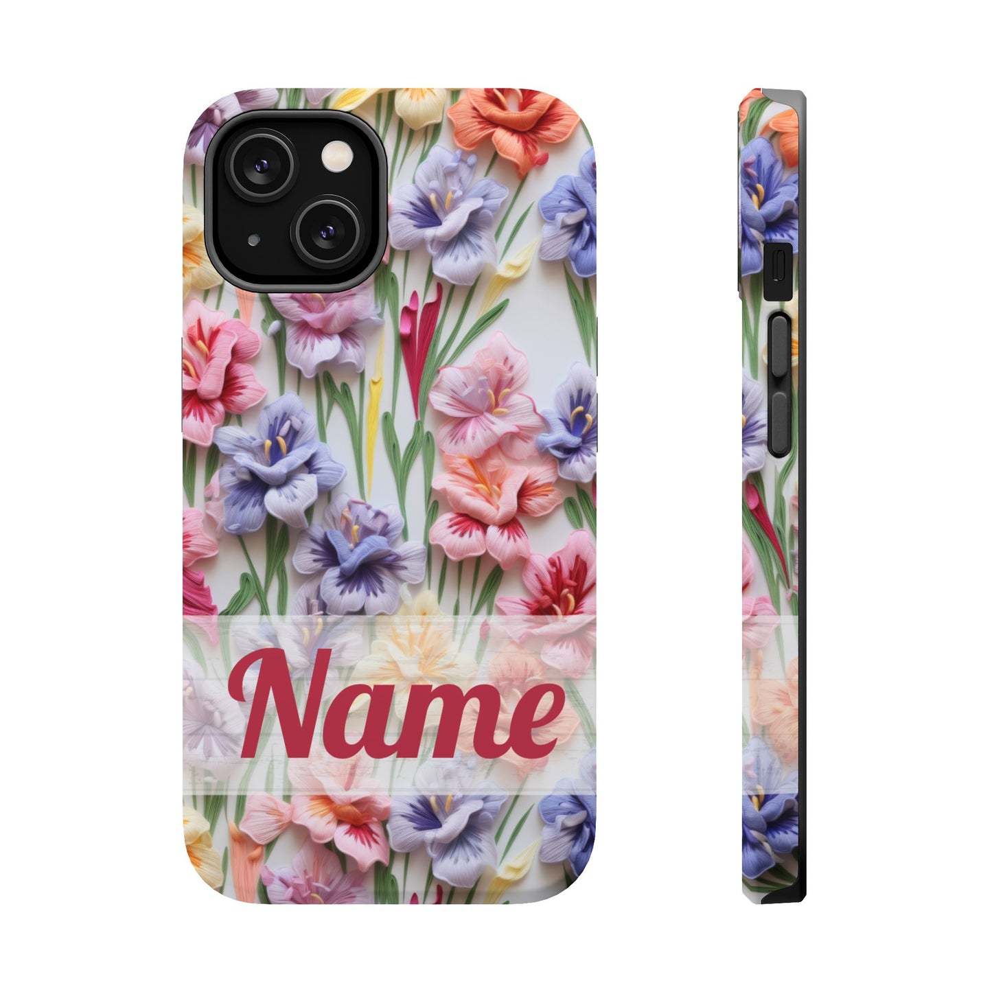 August Birth Flower Phone Case • 3D Gladiolus iPhone Cover • Pastel Floral MagSafe Gift