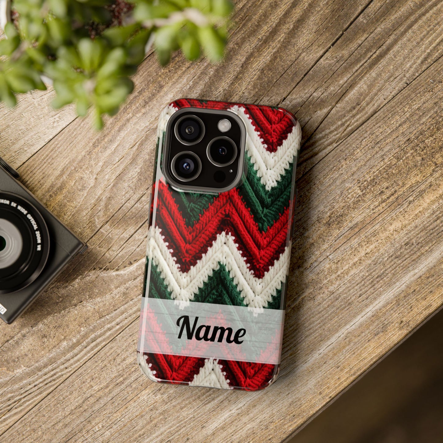 Vintage Christmas Crocheted Afghan Phone Case - Personalized Christmas Phone Case Impact-Resistant Case