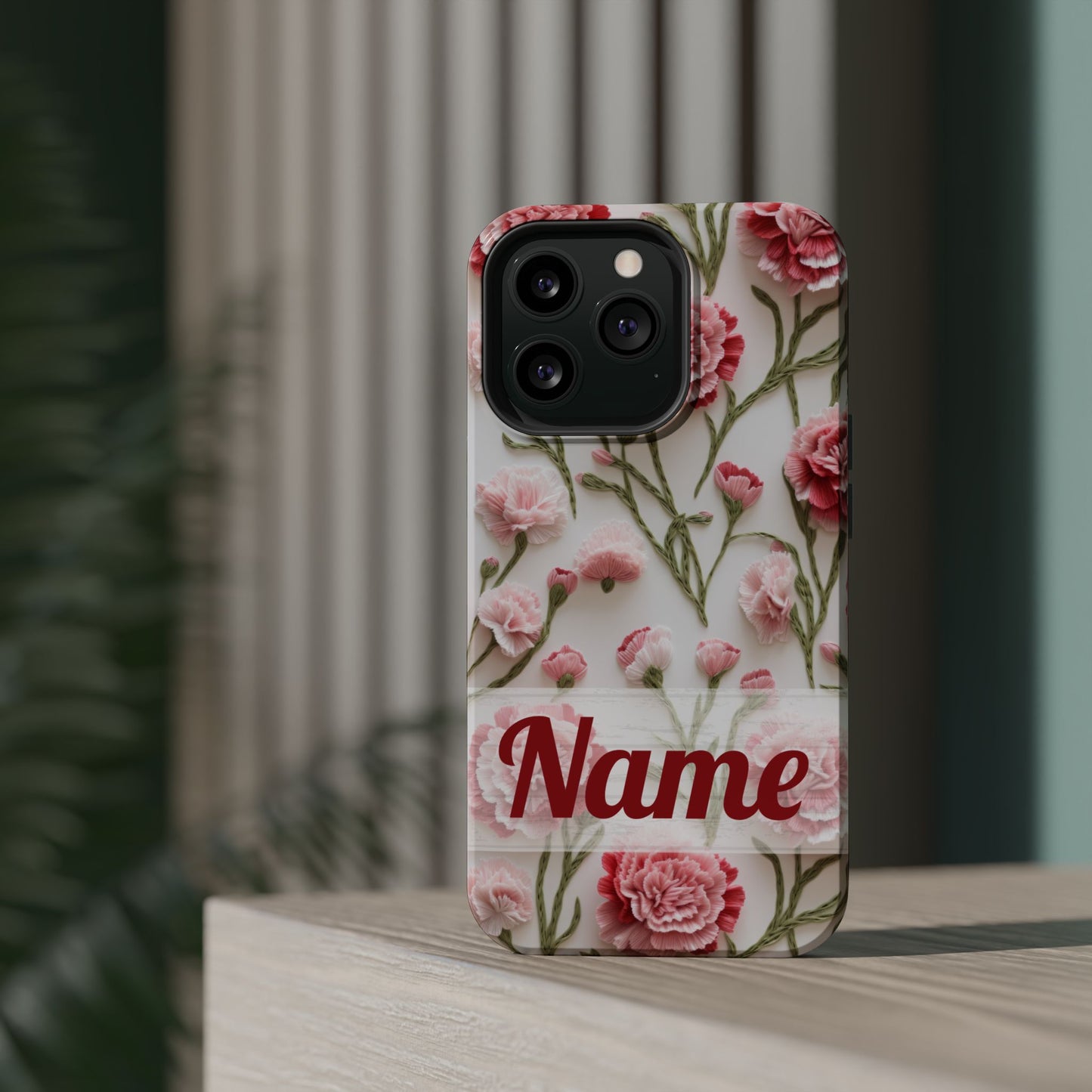 January Birth Flower Phone Case • Pink Carnation iPhone Cover • MagSafe Gift for Her