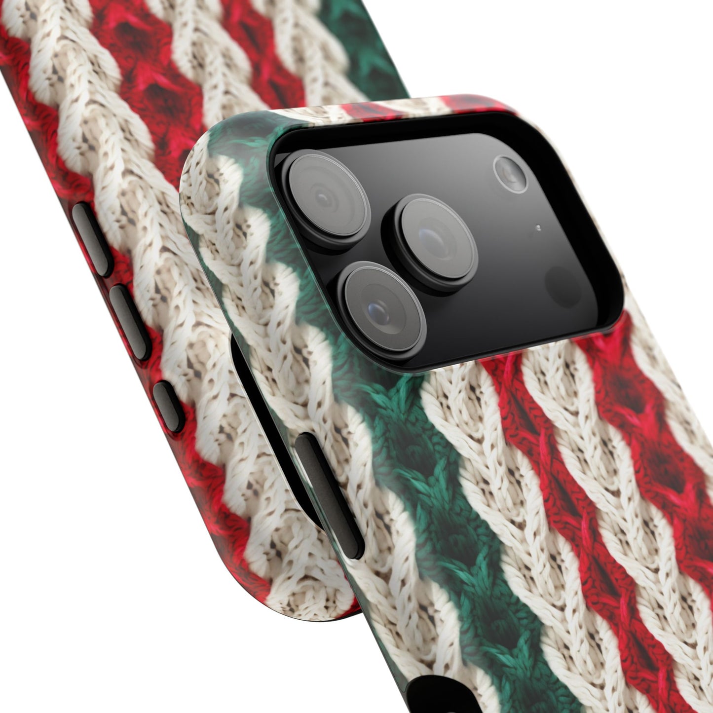 Vintage Christmas Crocheted Afghan Phone Case - Personalized Christmas Phone Case Impact-Resistant Case