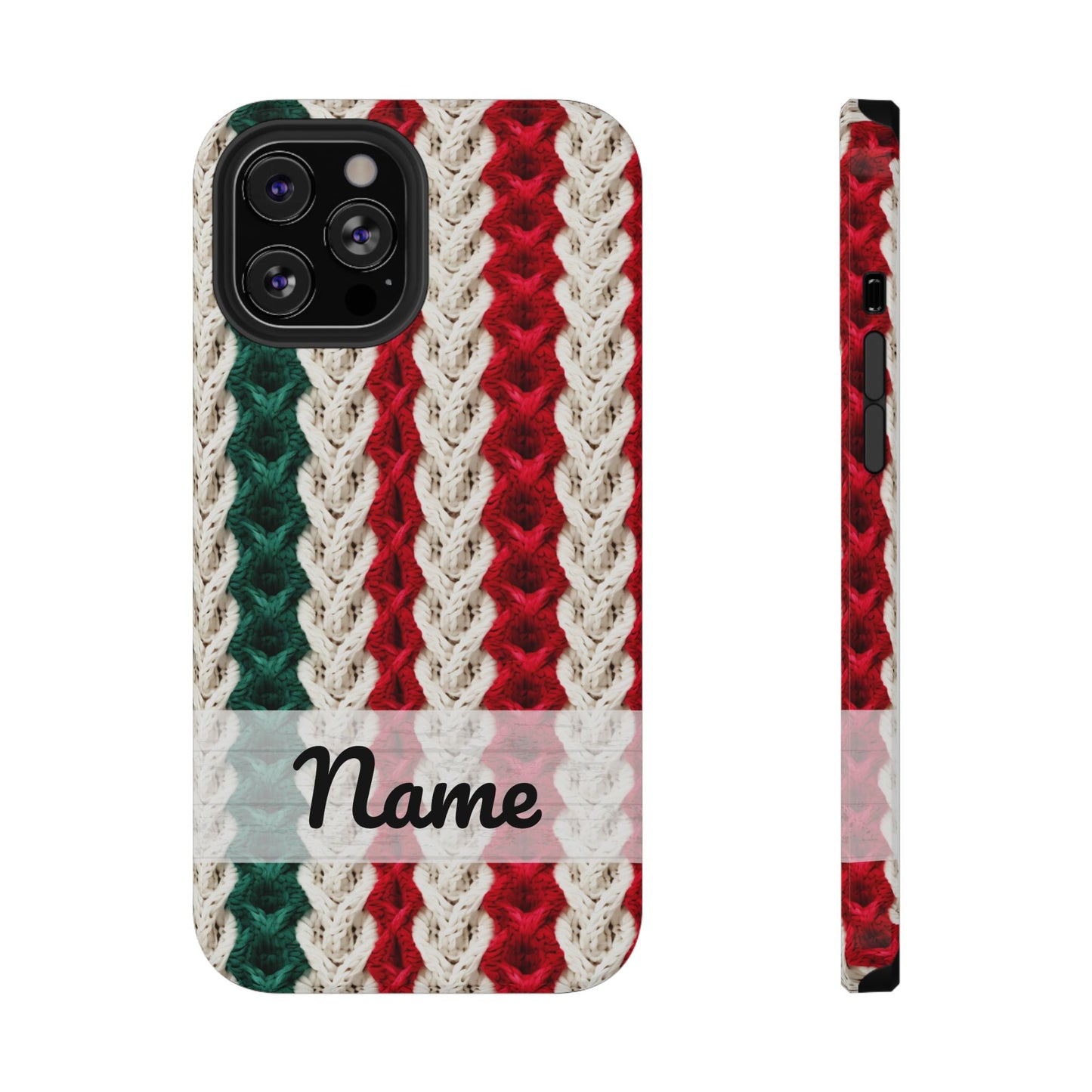 Vintage Christmas Crocheted Afghan Phone Case - Personalized Christmas Phone Case Impact-Resistant Case