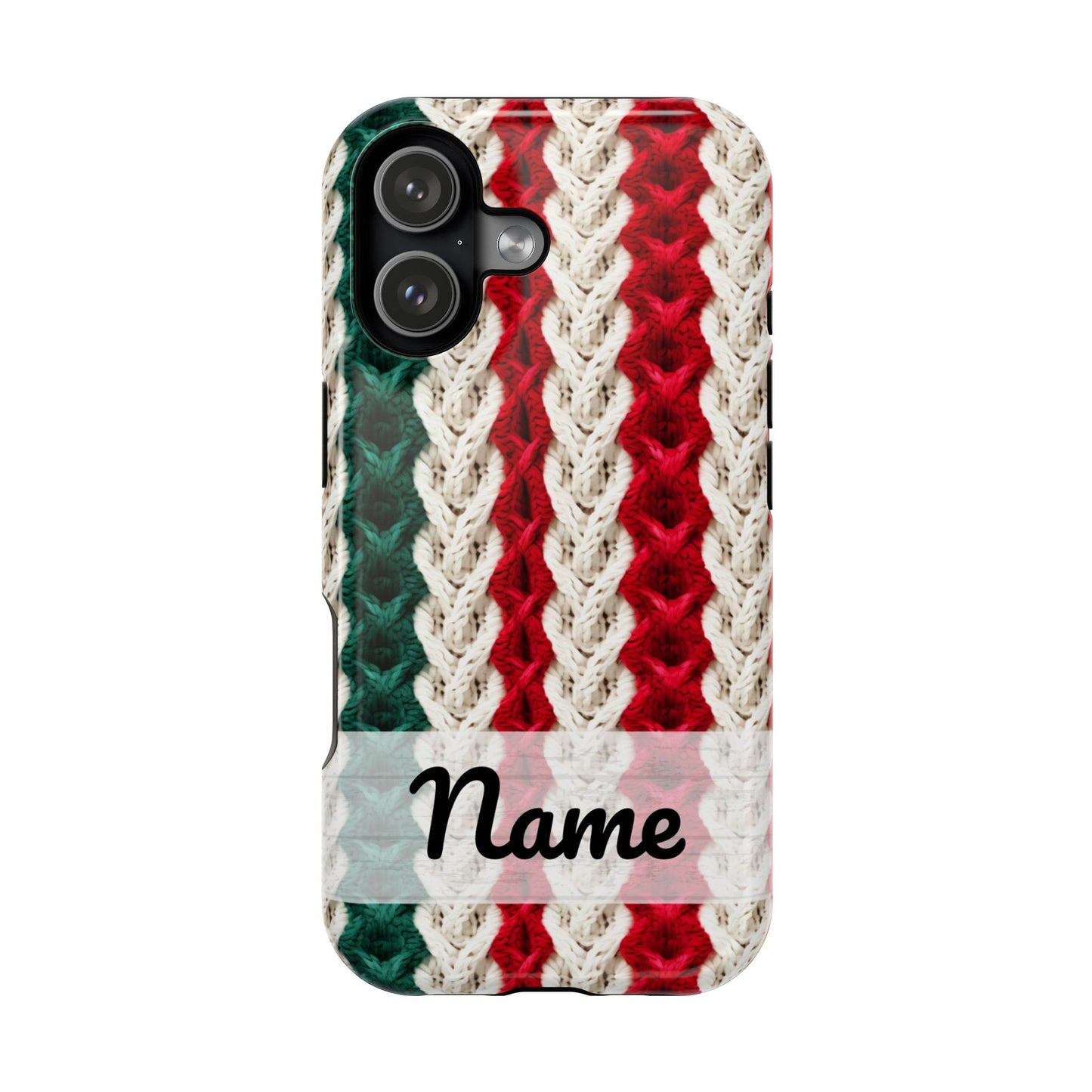 Vintage Christmas Crocheted Afghan Phone Case - Personalized Christmas Phone Case Impact-Resistant Case