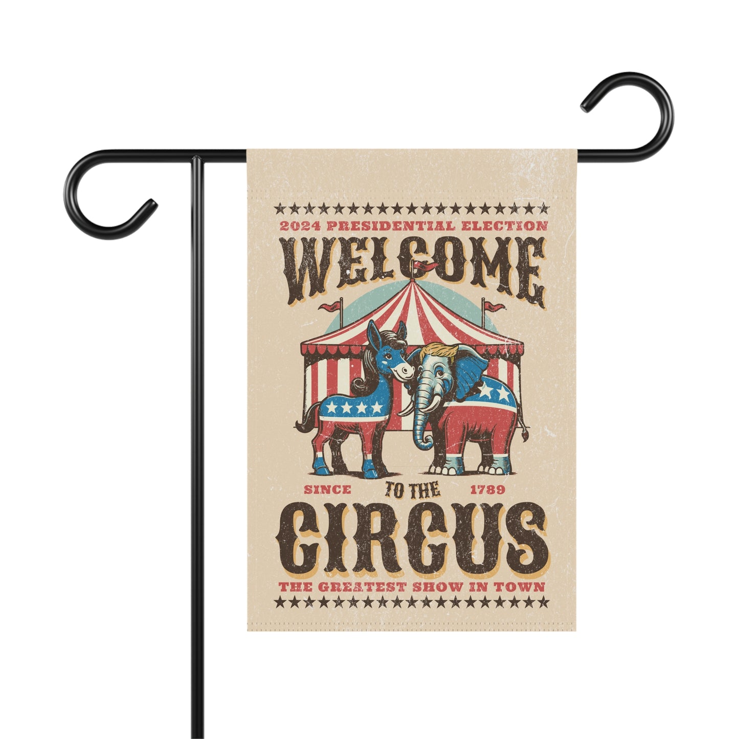 Garden & House Flag or Banner satire 2024 election humor elephant donkey