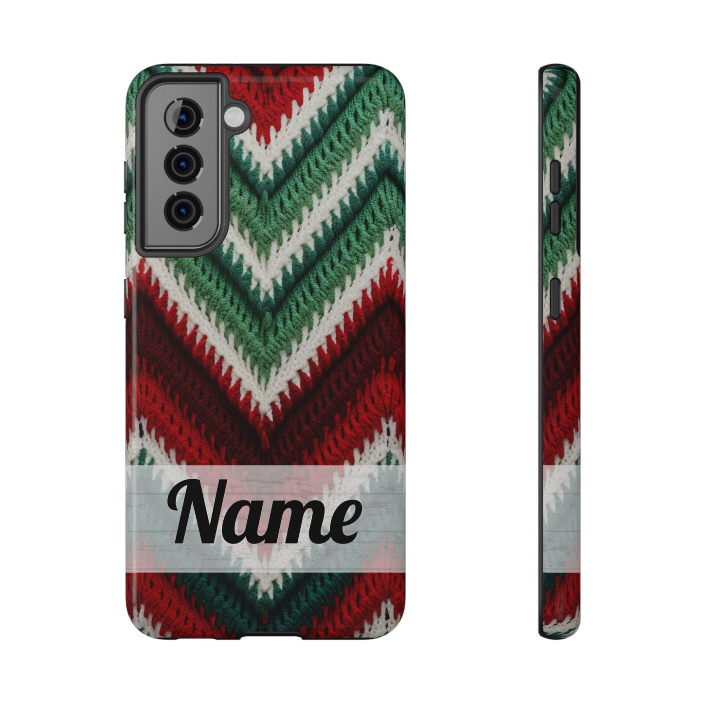 Vintage Christmas Crocheted Afghan Phone Case - Personalized Christmas Phone Case Impact-Resistant Case