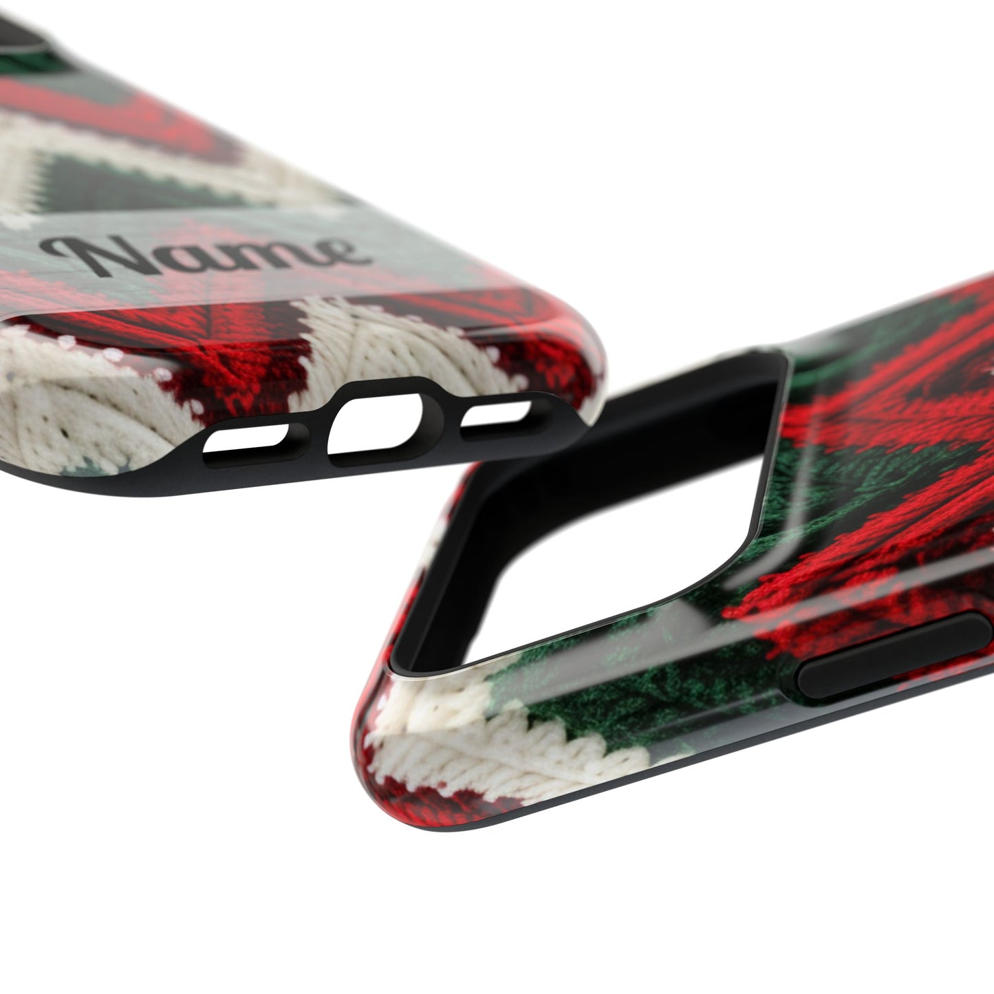 Vintage Christmas Crocheted Afghan Phone Case - Personalized Christmas Phone Case Impact-Resistant Case