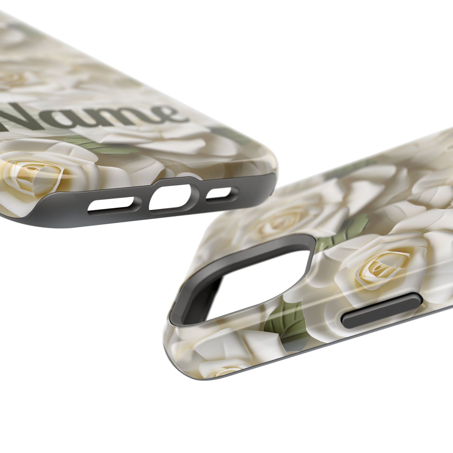 June Birth Flower Phone Case • White Paper Rose iPhone Cover • 3D Floral MagSafe Gift