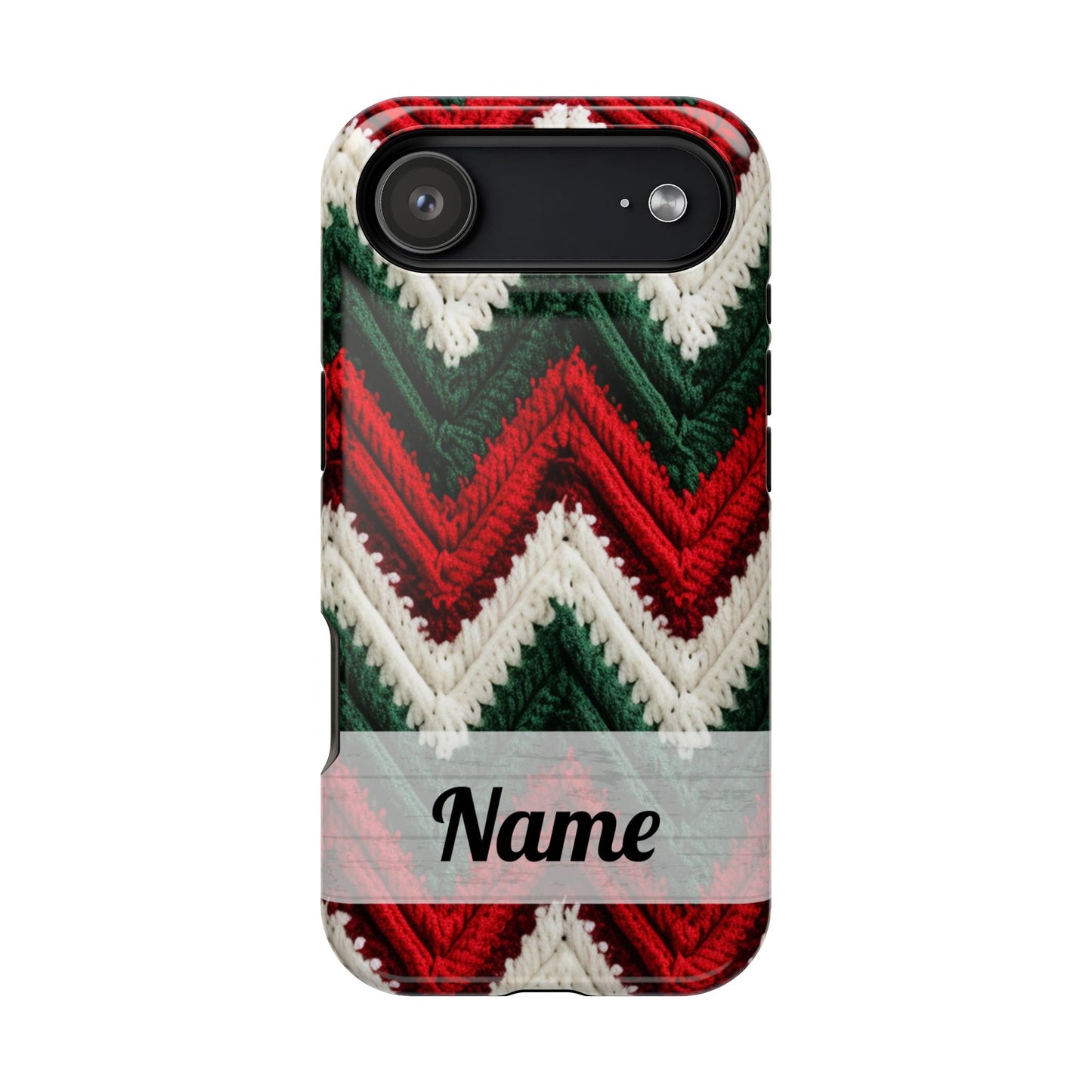 Vintage Christmas Crocheted Afghan Phone Case - Personalized Christmas Phone Case Impact-Resistant Case
