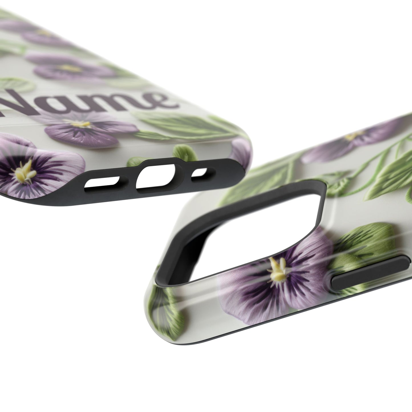 February Birth Flower Phone Case • Violet Embroidery iPhone Cover • MagSafe Gift for Her
