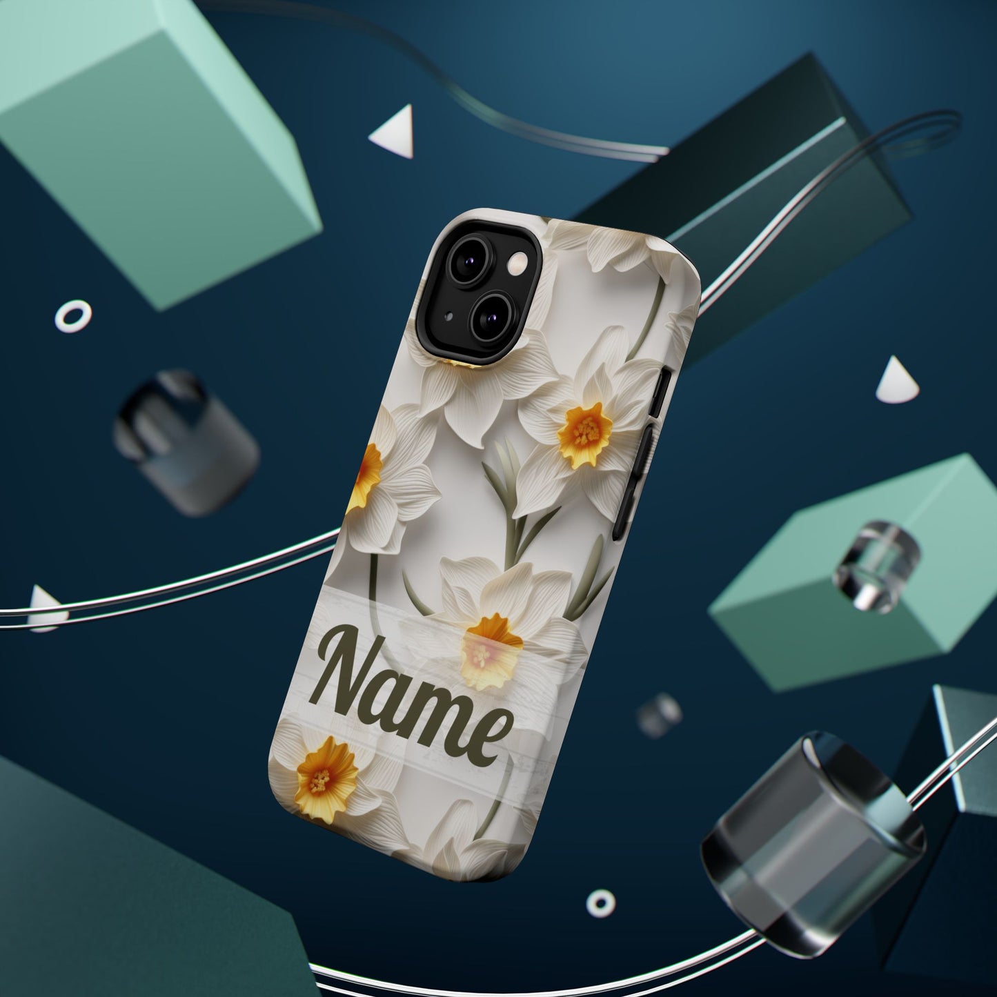 March Birth Flower Phone Case • 3D Daffodil iPhone Cover • Spring Floral MagSafe Gift