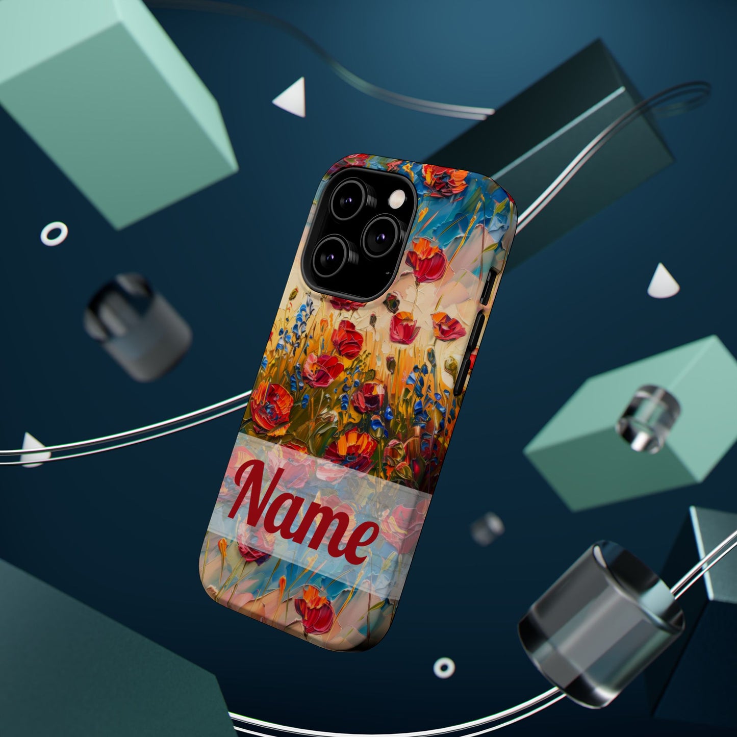 August Birth Flower Phone Case • Red Poppies Poppy iPhone Cover • Colorful Floral MagSafe Gift