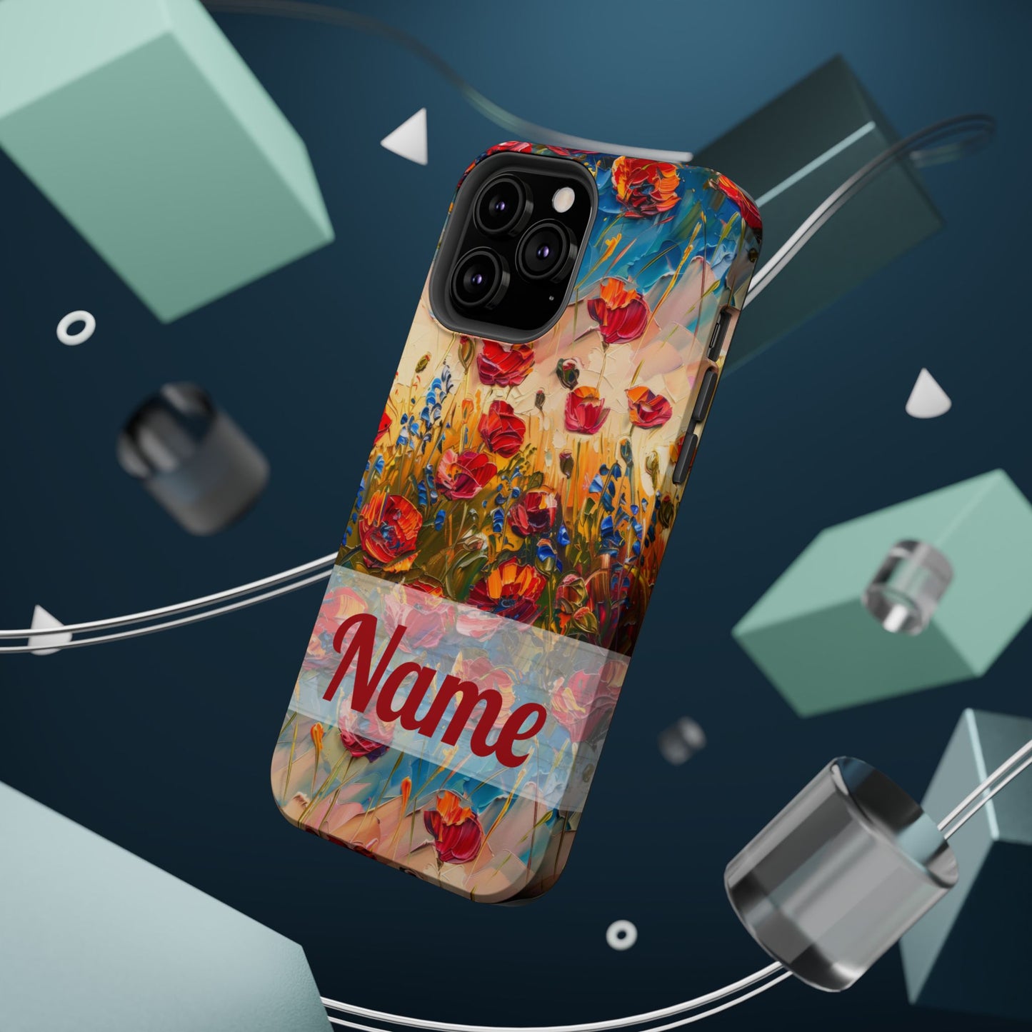 August Birth Flower Phone Case • Red Poppies Poppy iPhone Cover • Colorful Floral MagSafe Gift