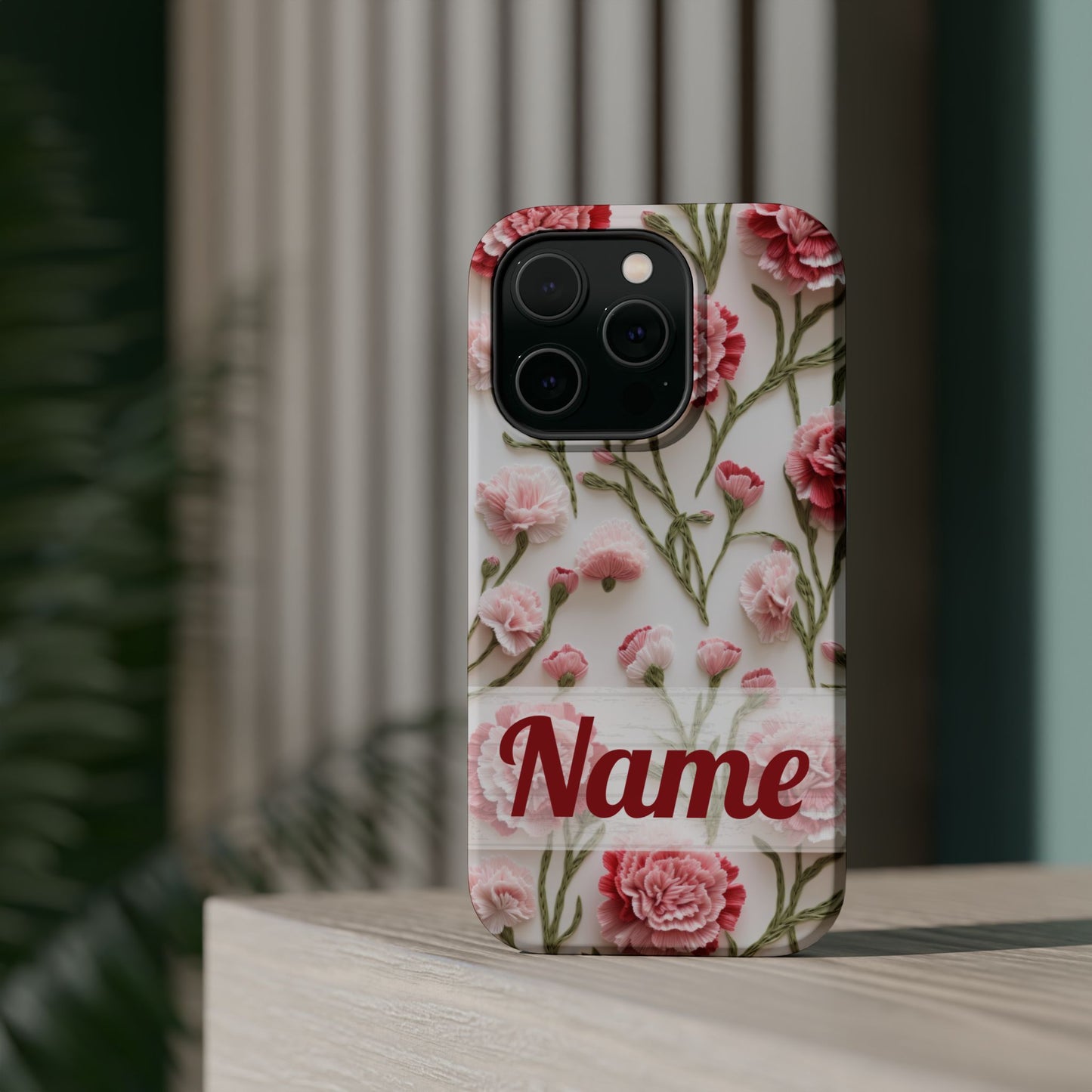 January Birth Flower Phone Case • Pink Carnation iPhone Cover • MagSafe Gift for Her