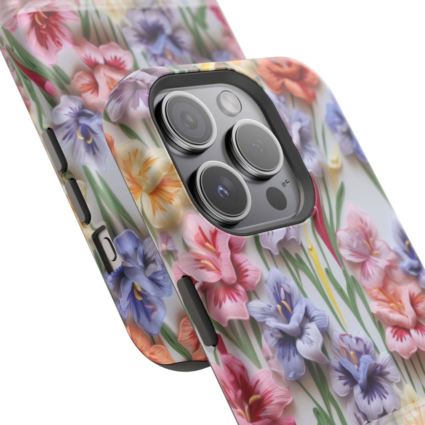 August Birth Flower Phone Case • 3D Gladiolus iPhone Cover • Pastel Floral MagSafe Gift