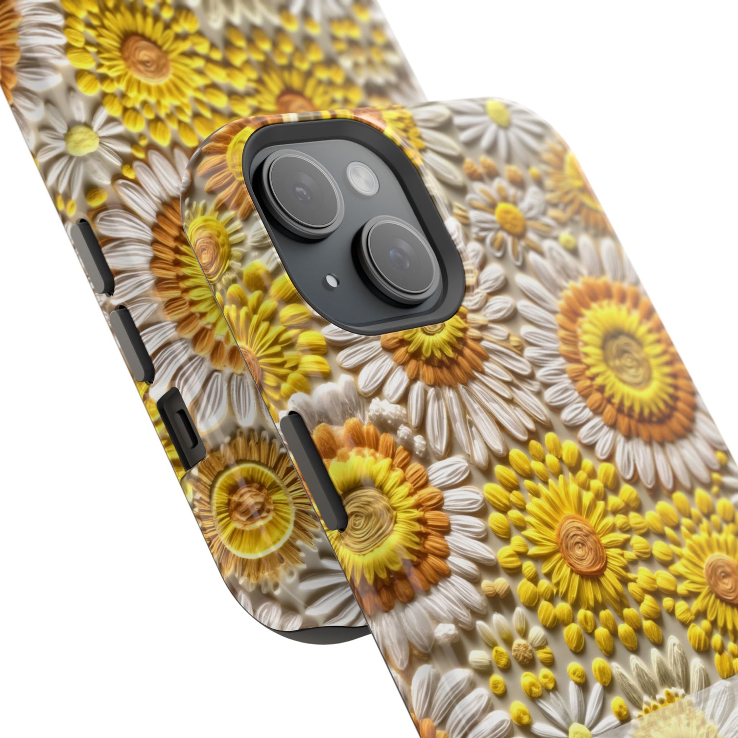 April Birth Flower Phone Case • Embroidered Daisy iPhone Cover • Colorful MagSafe Gift Idea