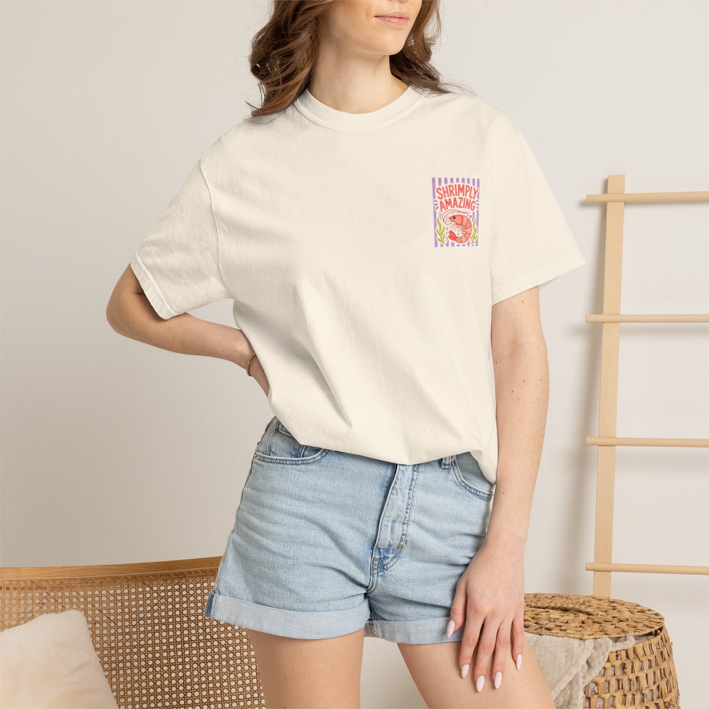 Shrimply Amazing Shrimp Shirt | Comfort Colors 1717 | Funny Seafood Tee | Cajun Deb Collection
