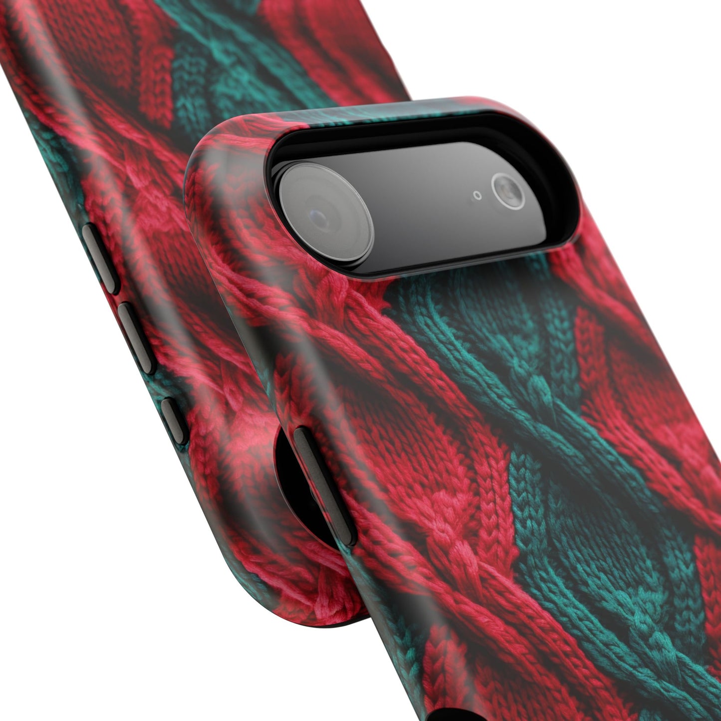 Vintage Christmas Crocheted Afghan Phone Case - Personalized Christmas Phone Case Impact-Resistant Case