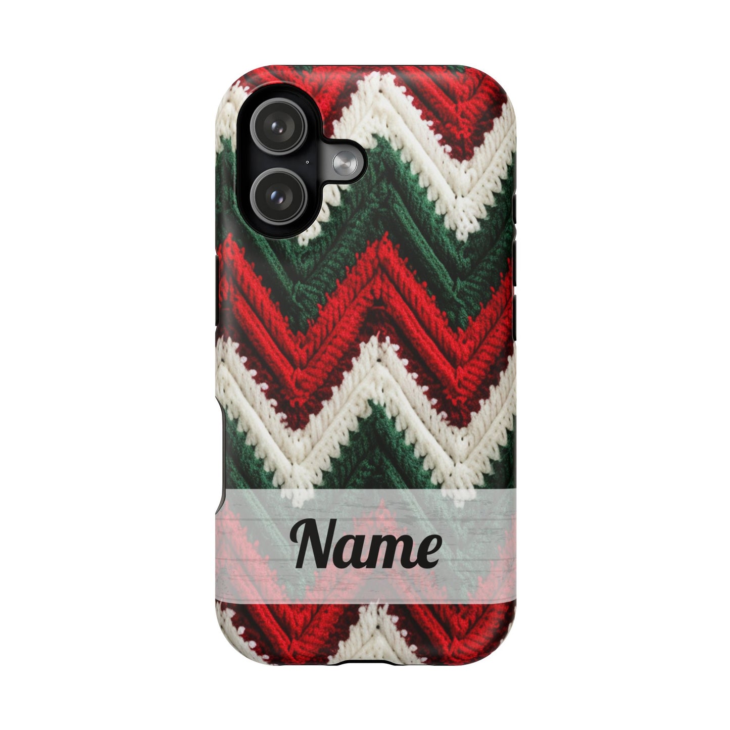 Vintage Christmas Crocheted Afghan Phone Case - Personalized Christmas Phone Case Impact-Resistant Case