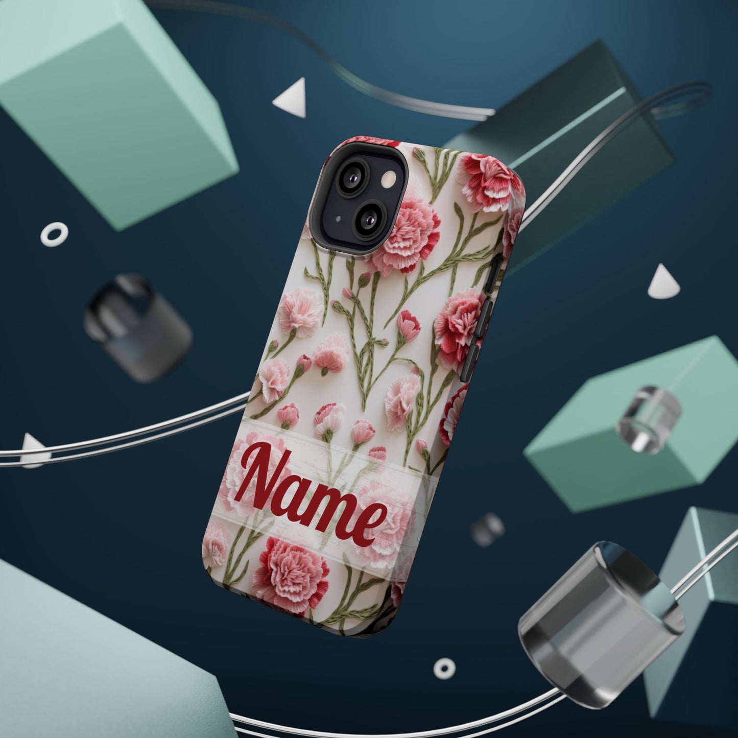January Birth Flower Phone Case • Pink Carnation iPhone Cover • MagSafe Gift for Her