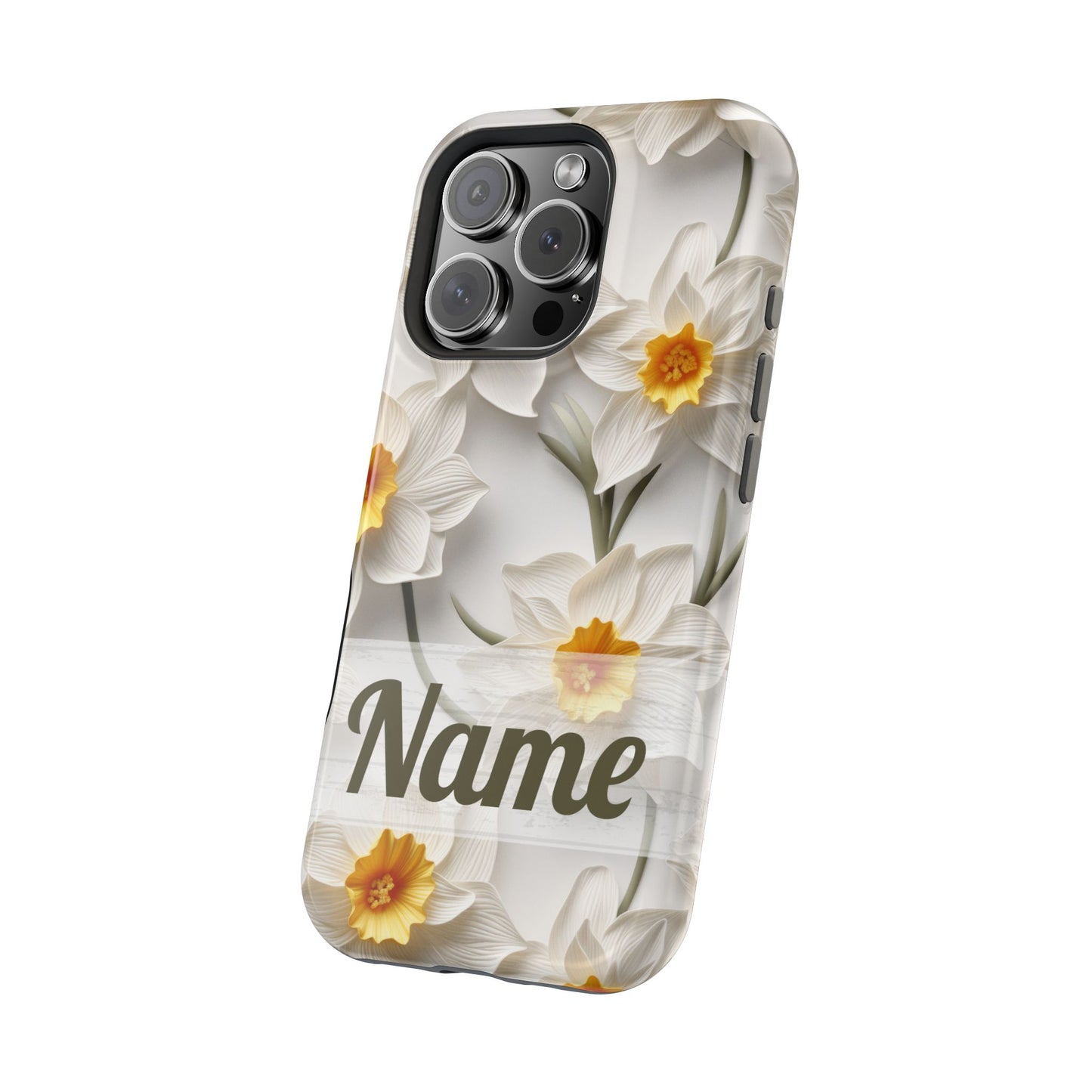March Birth Flower Phone Case • 3D Daffodil iPhone Cover • Spring Floral MagSafe Gift