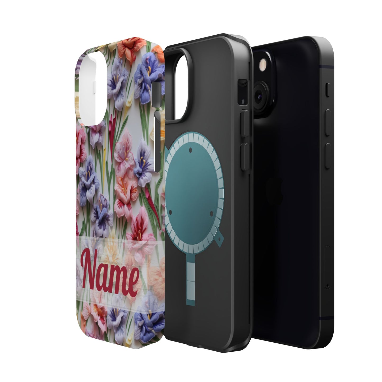 August Birth Flower Phone Case • 3D Gladiolus iPhone Cover • Pastel Floral MagSafe Gift