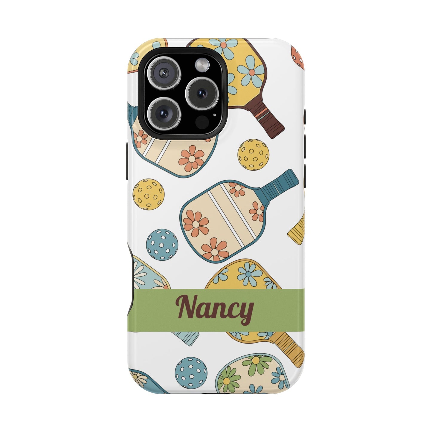 SAMPLE Custom, Personalized Retro Pickleball iPhone Case Custom Magnetic Tough Case Personalized