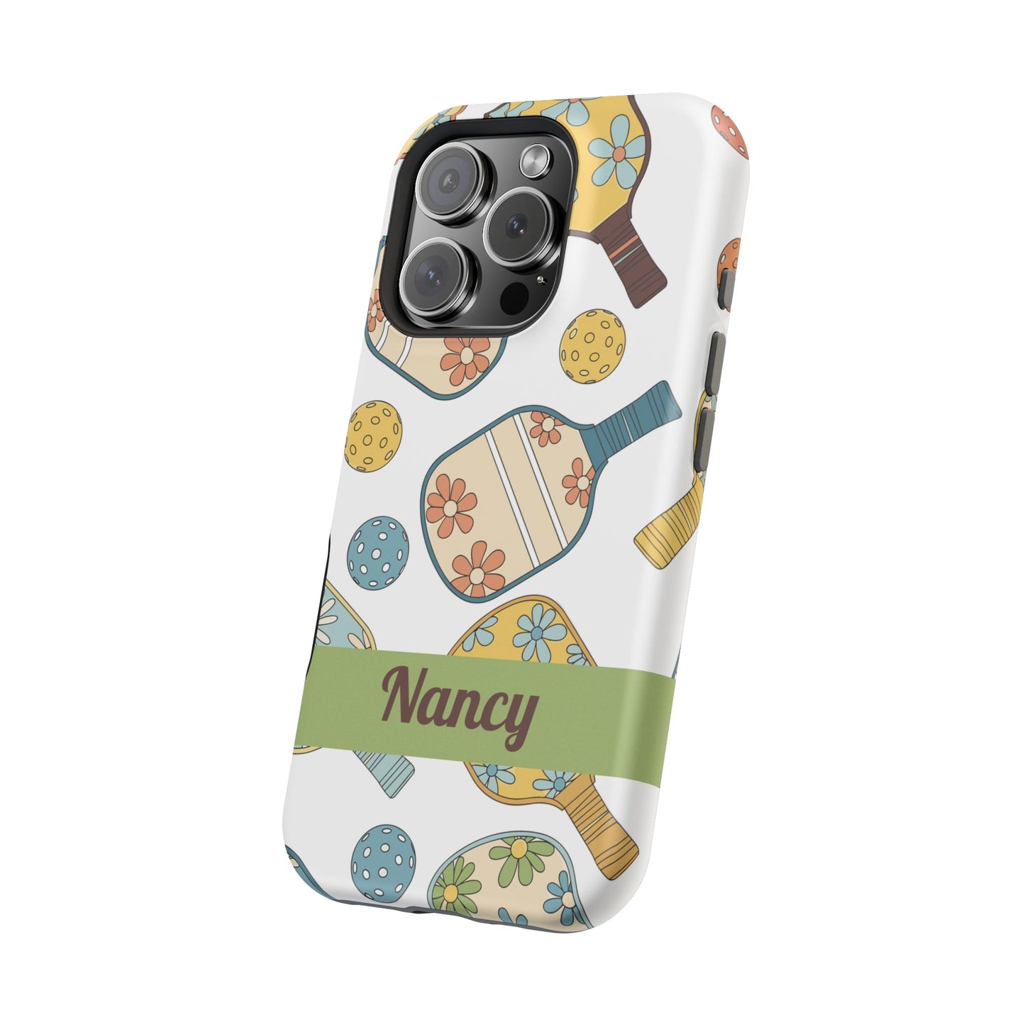 SAMPLE Custom, Personalized Retro Pickleball iPhone Case Custom Magnetic Tough Case Personalized