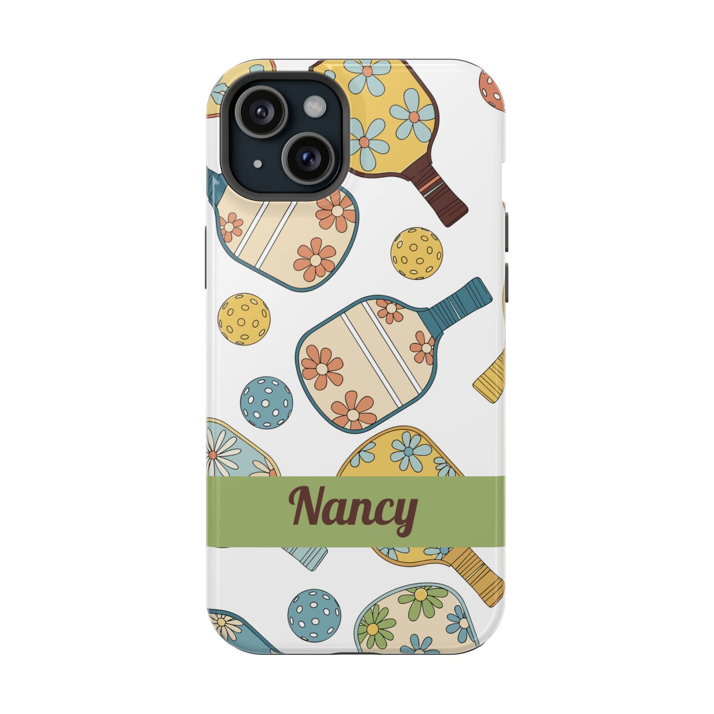 SAMPLE Custom, Personalized Retro Pickleball iPhone Case Custom Magnetic Tough Case Personalized